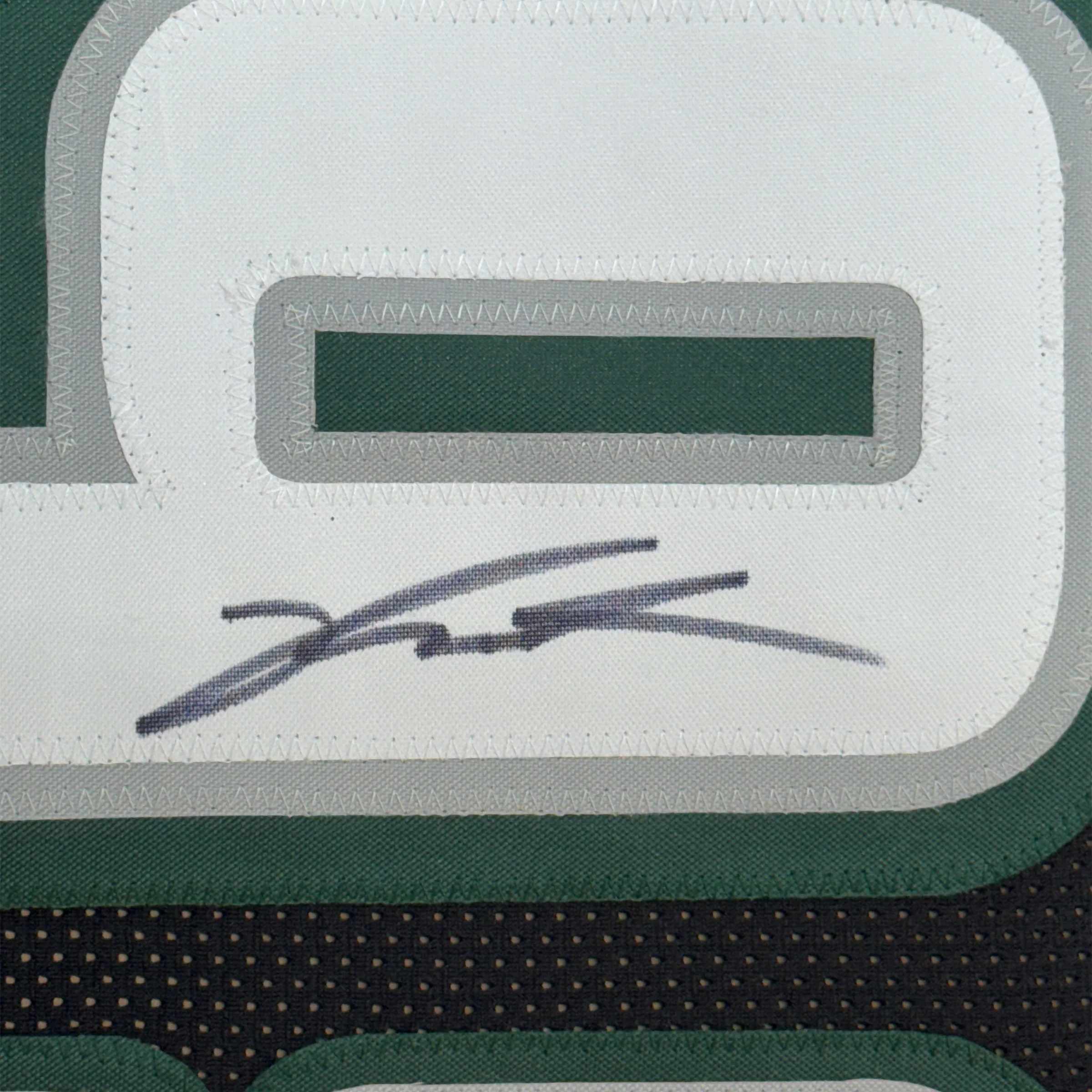 Framed Autographed/Signed Jalen Carter 35x39 Philadelphia Black Football Jersey Beckett BAS COA - Image 2