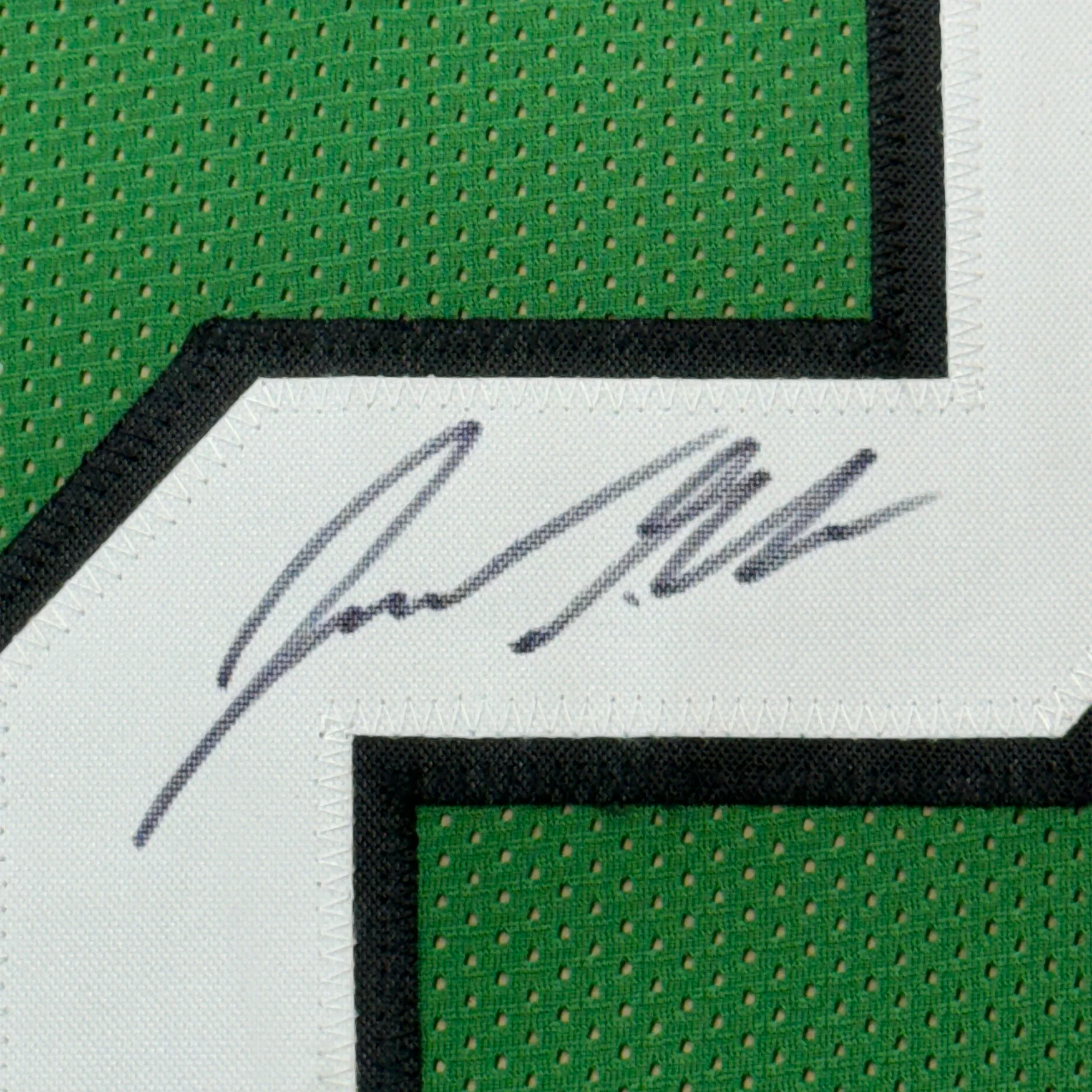 Framed Autographed/Signed Jason Kelce 35x39 Philadelphia Kelly Green Football Jersey PSA/DNA COA - Image 2