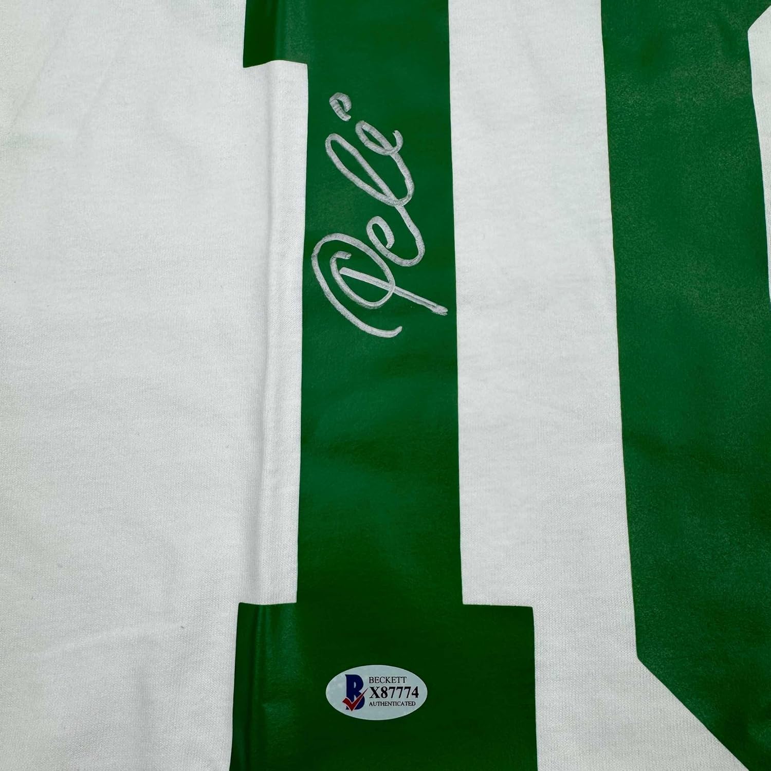Autographed Pelé 35x39 New York Cosmos White Soccer Futbol Framed Jersey - Image 2