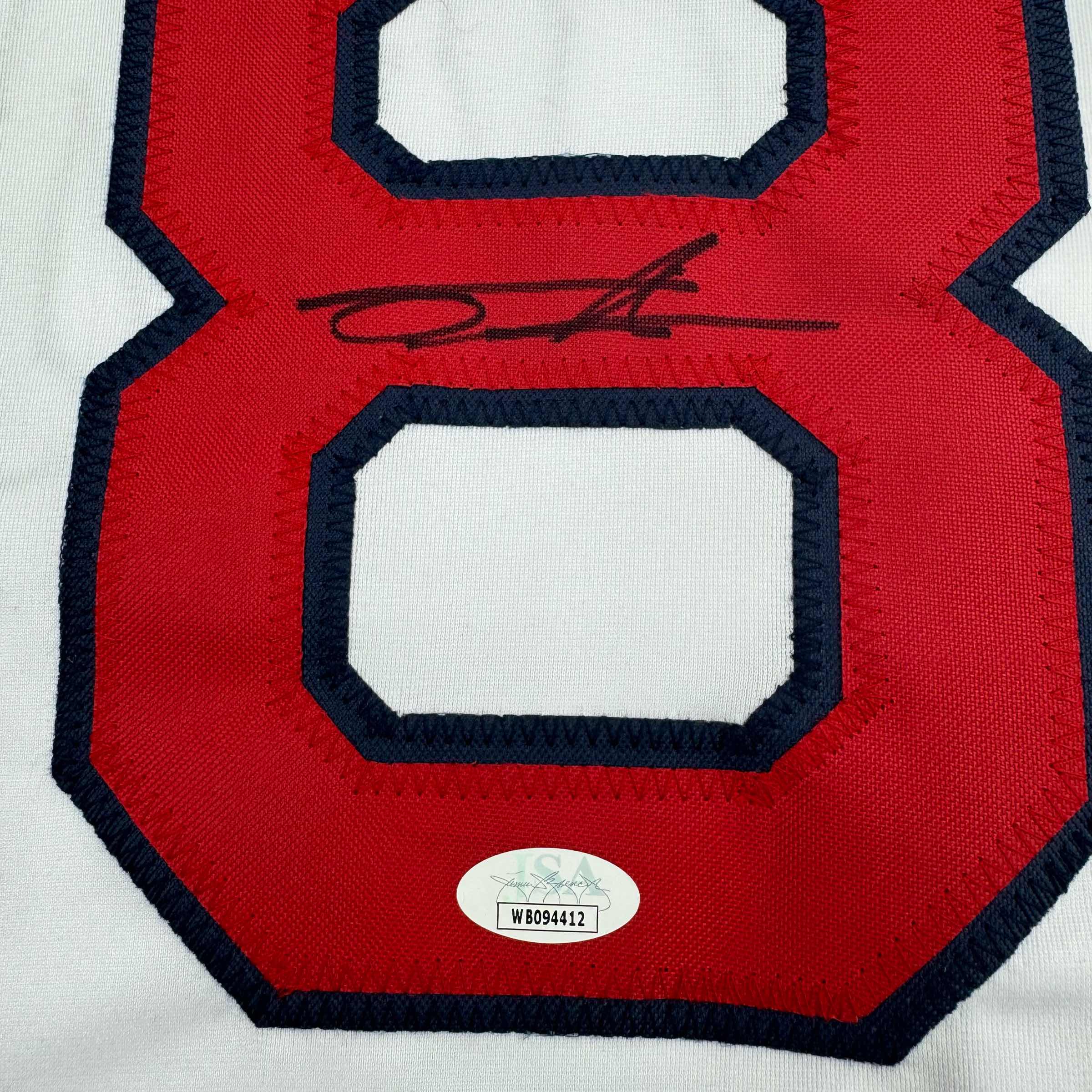 Framed Autographed/Signed Tanner Houck 35x39 Boston White Baseball Jersey JSA COA - Image 2