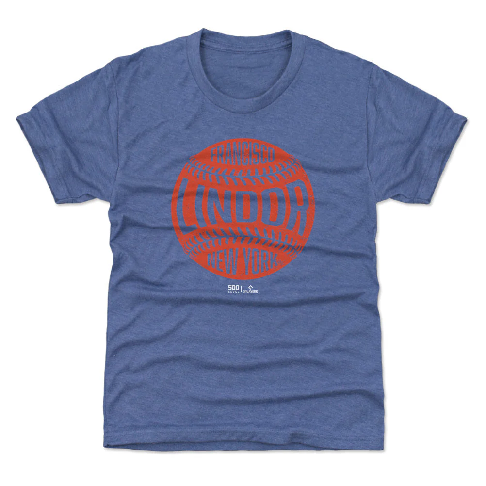 Francisco Lindor New York Mets Vintage Baseball WHT Kids T-Shirt
