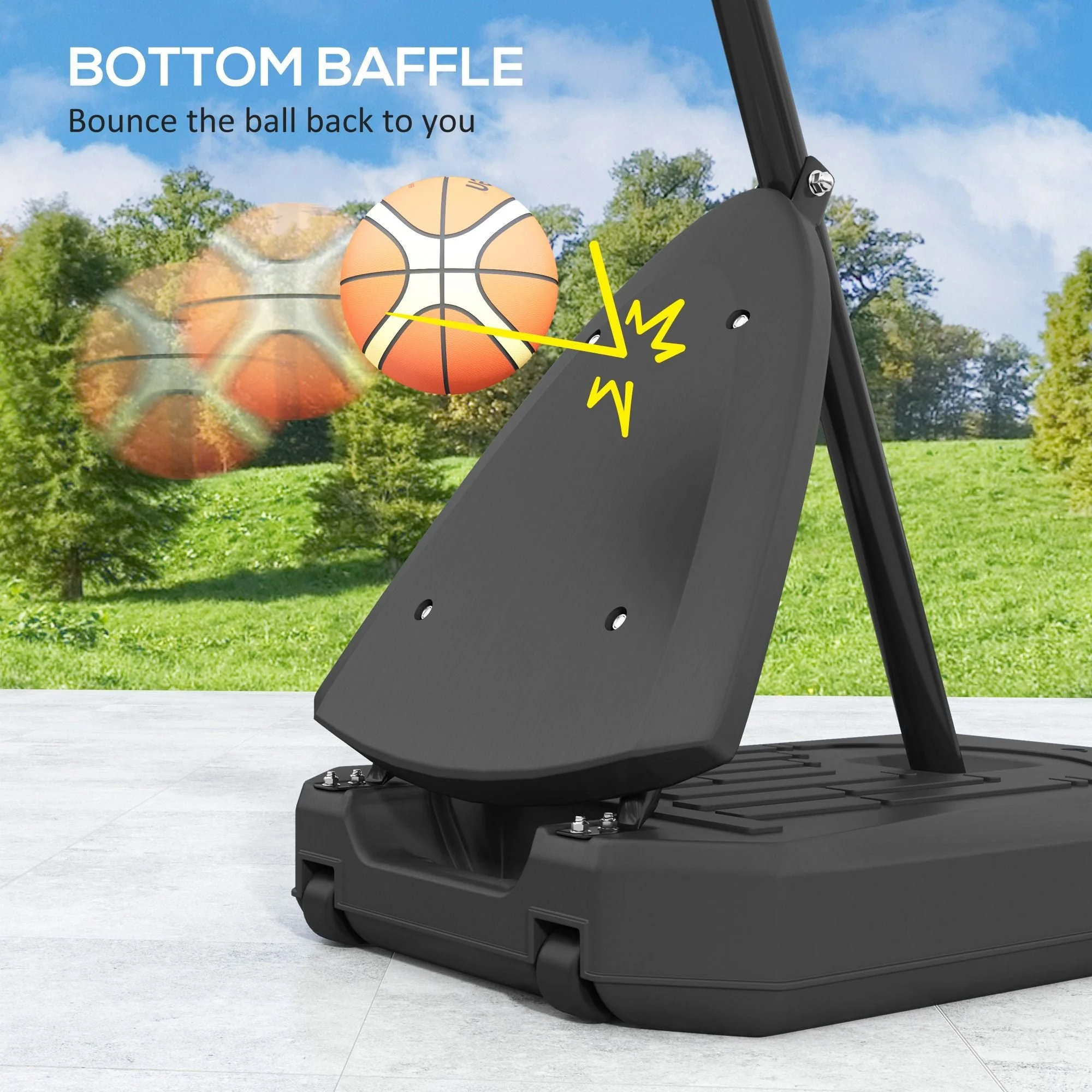 Freestanding Adjustable Basketball Hoop with 44" Shatterproof Backboard & Wheels - Image 5