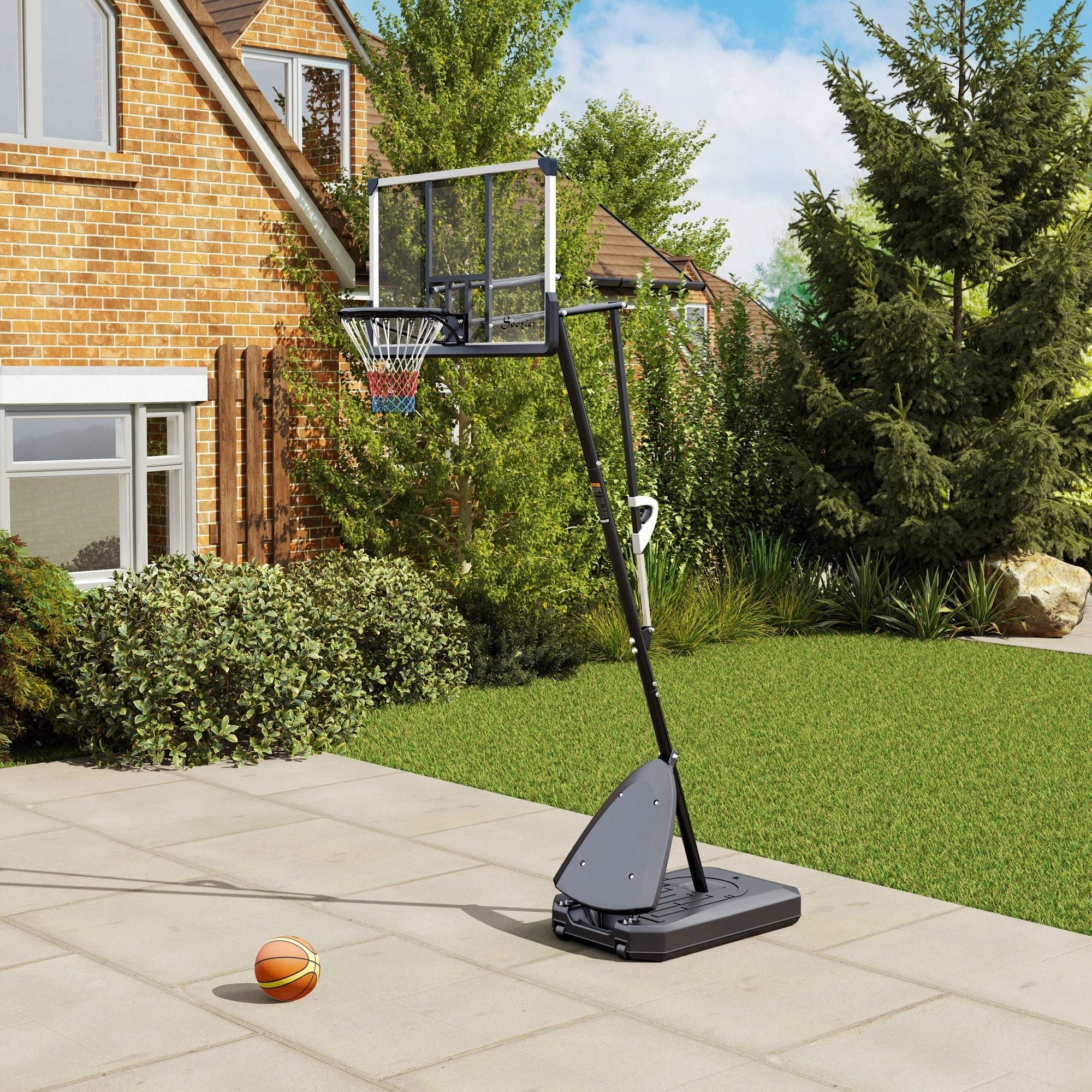 Freestanding Adjustable Basketball Hoop with 44" Shatterproof Backboard & Wheels - Image 8