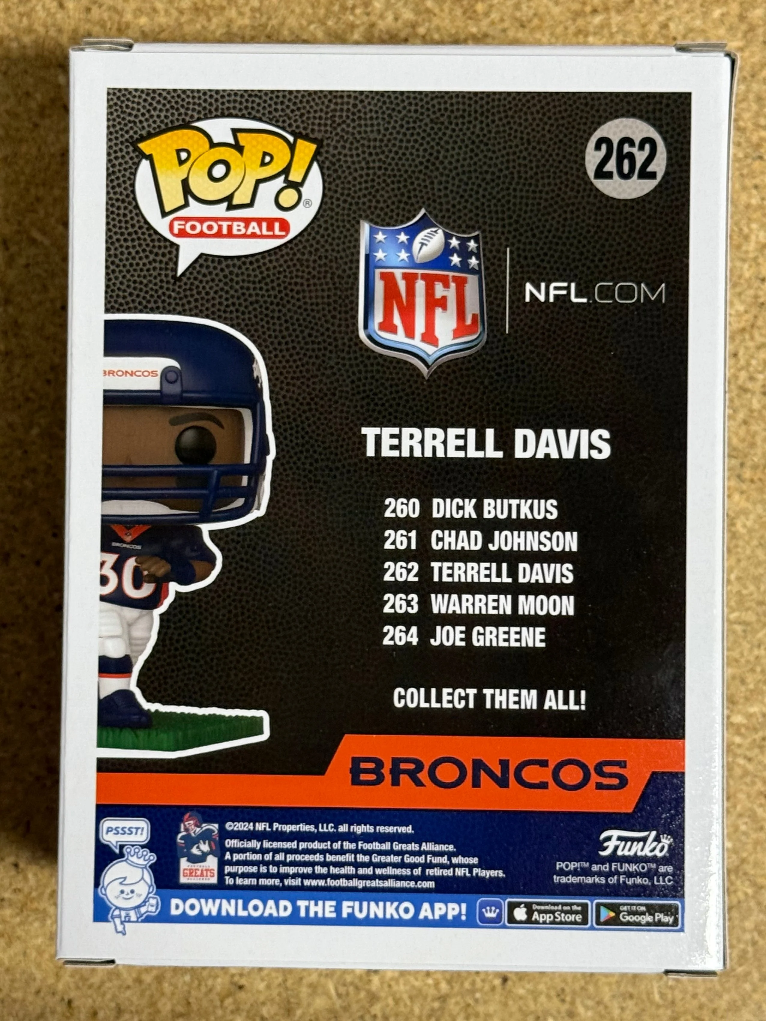 Funko Pop! Football Terrell Davis #262 NFL Denver Broncos Running Back 2024 - Image 3