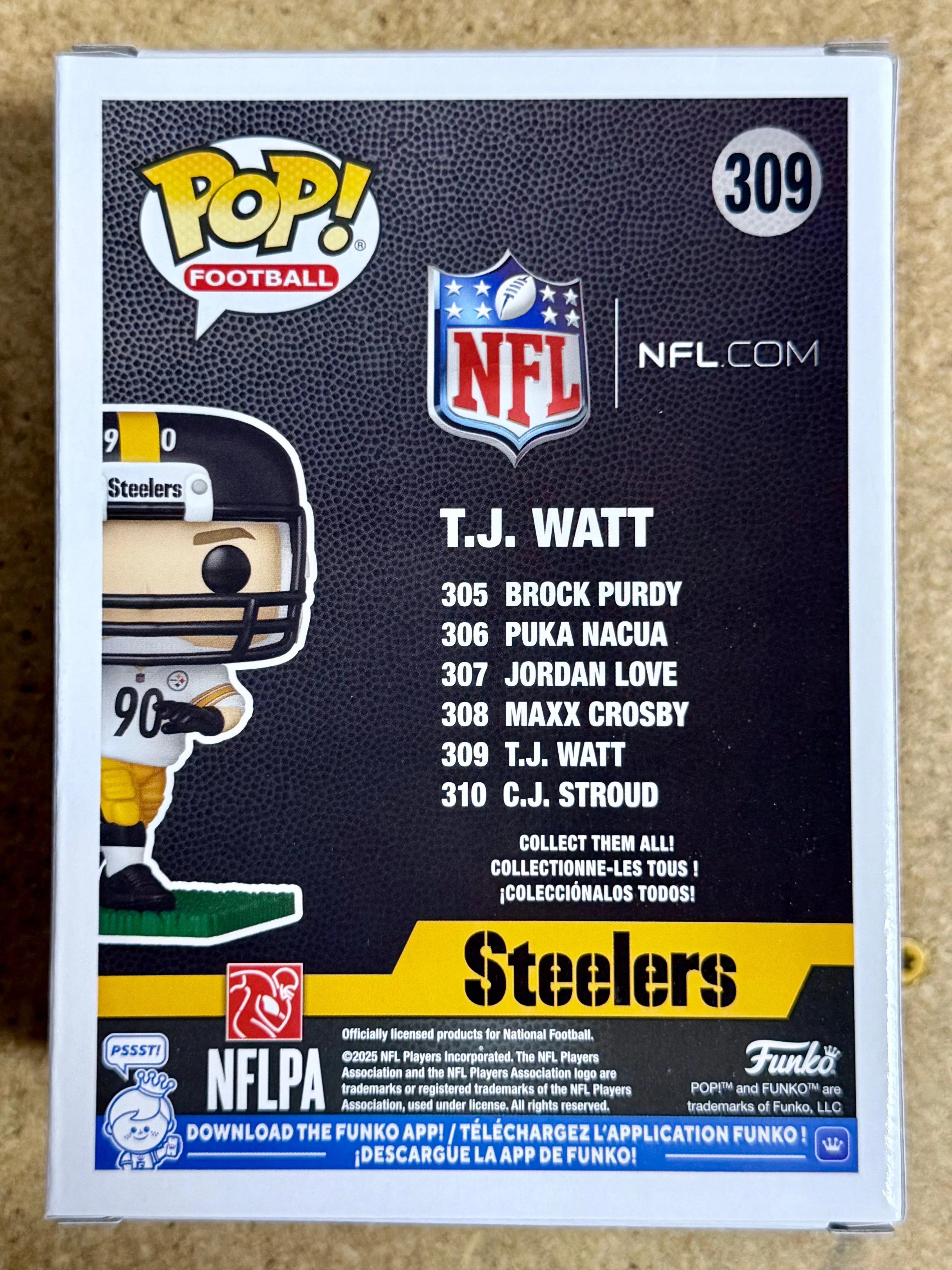 Funko POP! Football TJ Watt #309 NFL Pittsburgh Steelers 2025 DPOY 2021 - Image 3