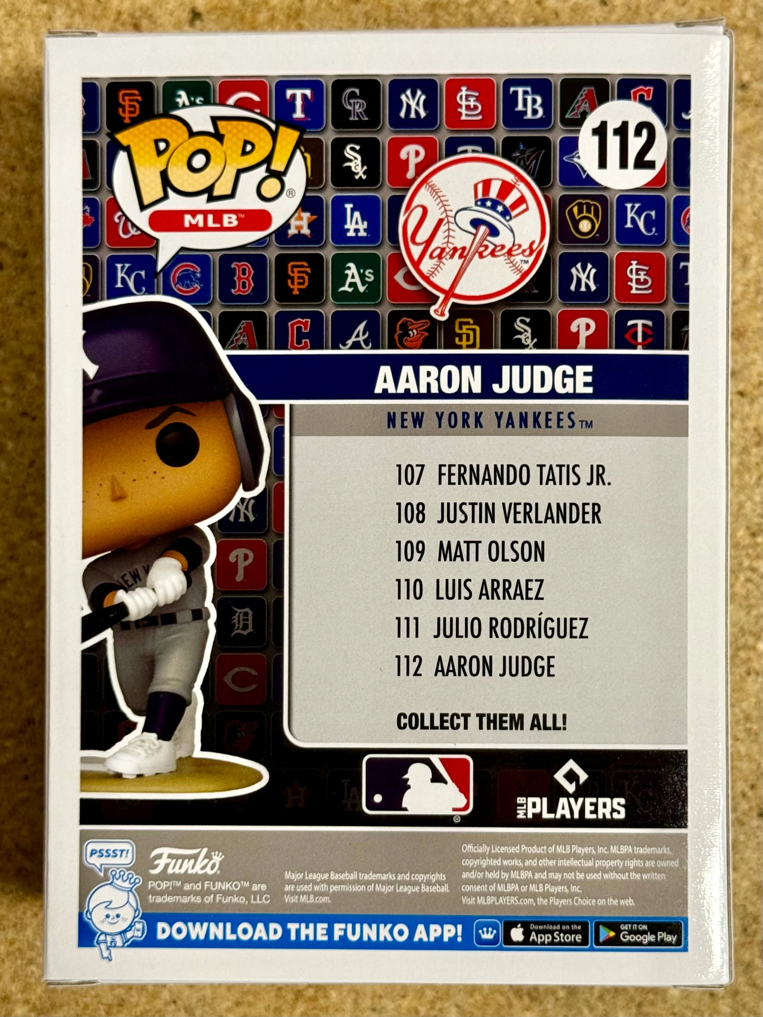Funko Pop MLB Aaron Judge #112 New York Yankees Baseball Outfielder 2024 - Image 3