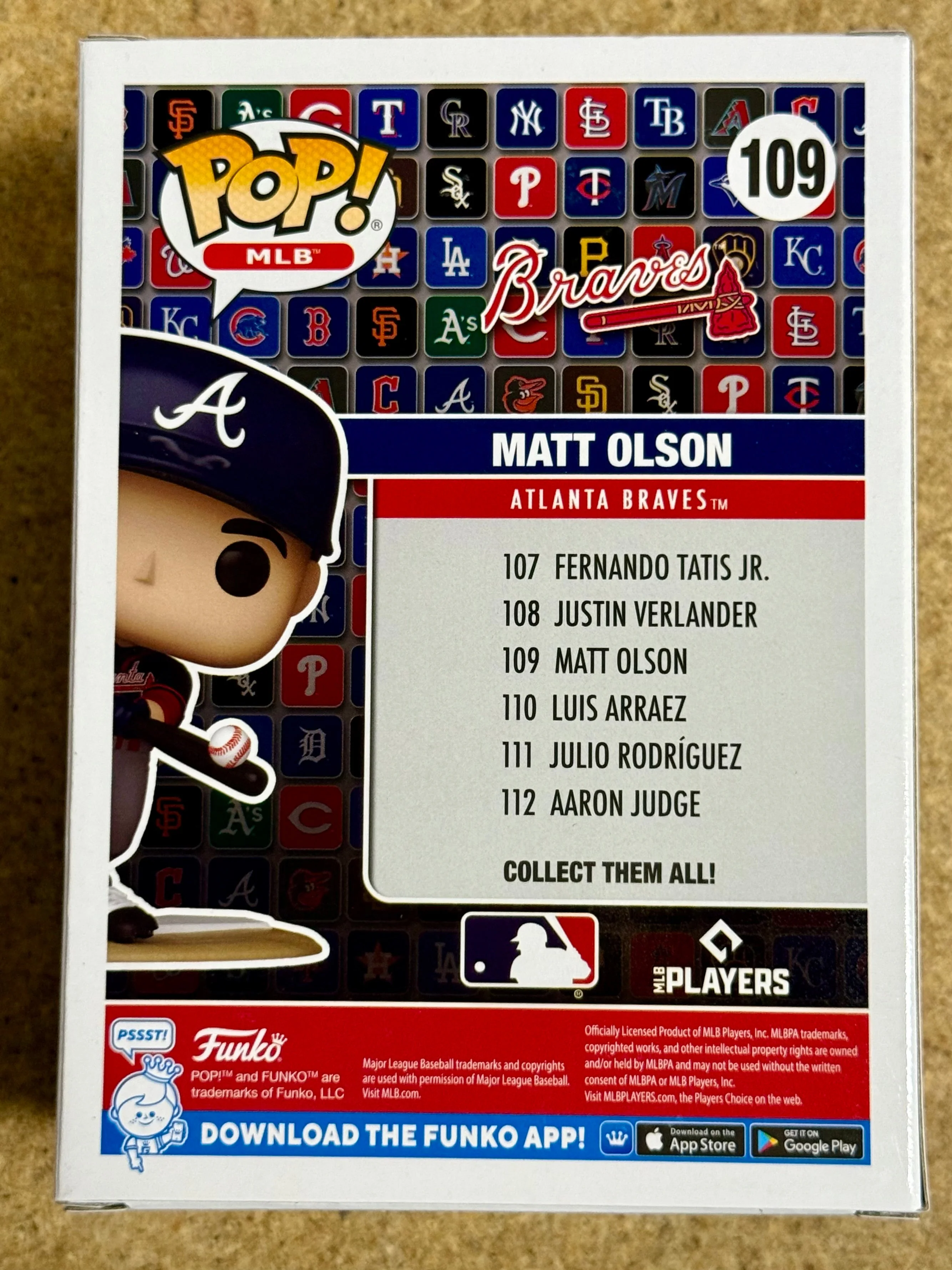 Funko Pop! MLB Matt Olson #109 Atlanta Braves Baseball 2024 First Baseman - Image 3