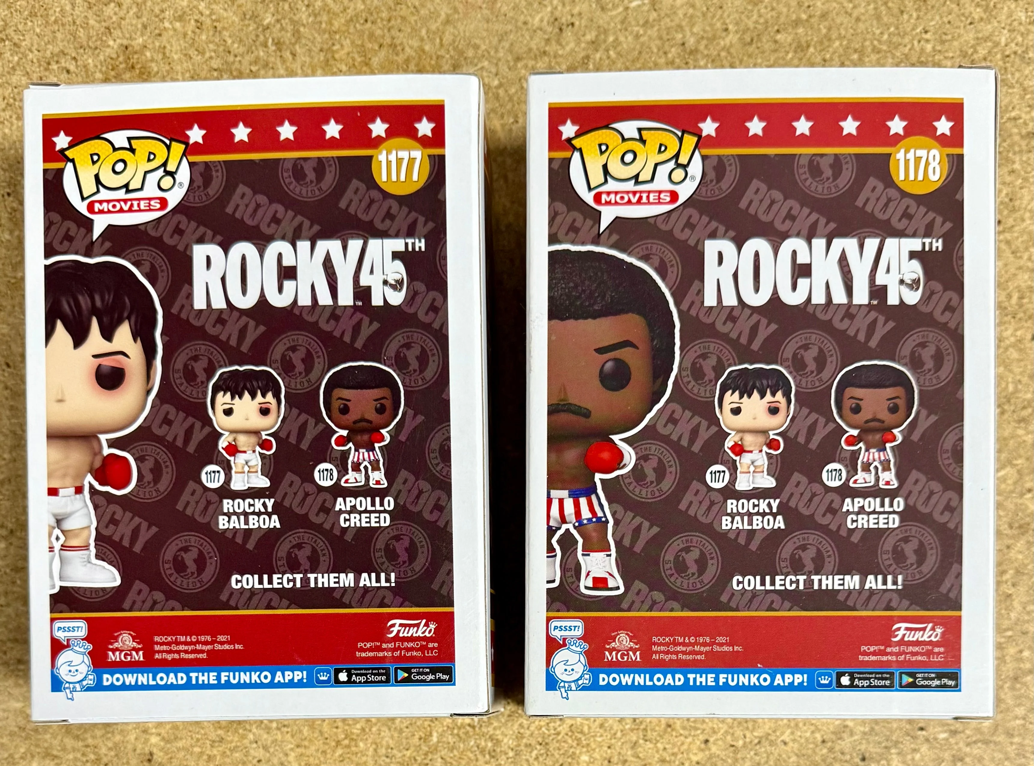 Funko Pop! Movies Rocky Balboa #1177 & Apollo Creed #1178 45th Anniversary Set Of 2 - Image 3