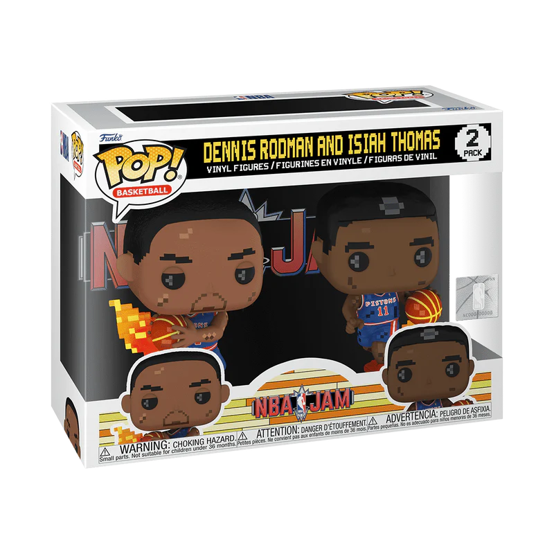 Funko POP! NBA: 8-bit - Pistons Dennis Rodman & Isiah Thomas 2-pack Vinyl Figure