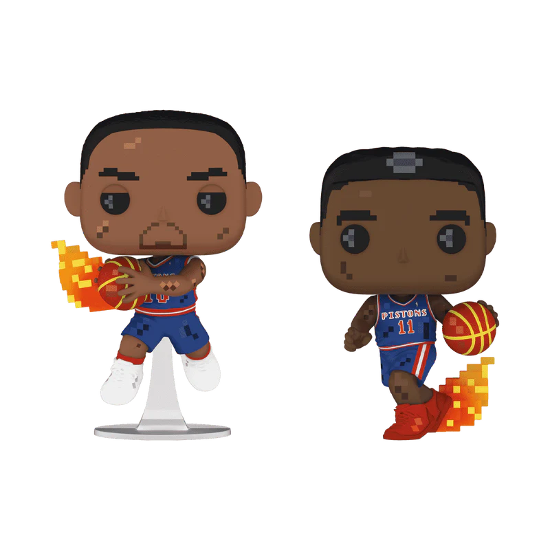 Funko POP! NBA: 8-bit - Pistons Dennis Rodman & Isiah Thomas 2-pack Vinyl Figure - Image 2