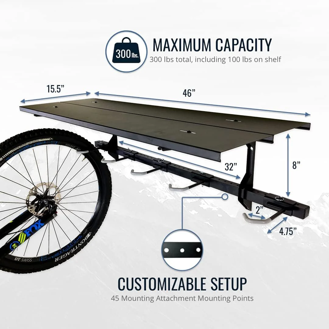G-Bike Solid Shelf Wall Storage System | Holds 5 Bikes - Image 5