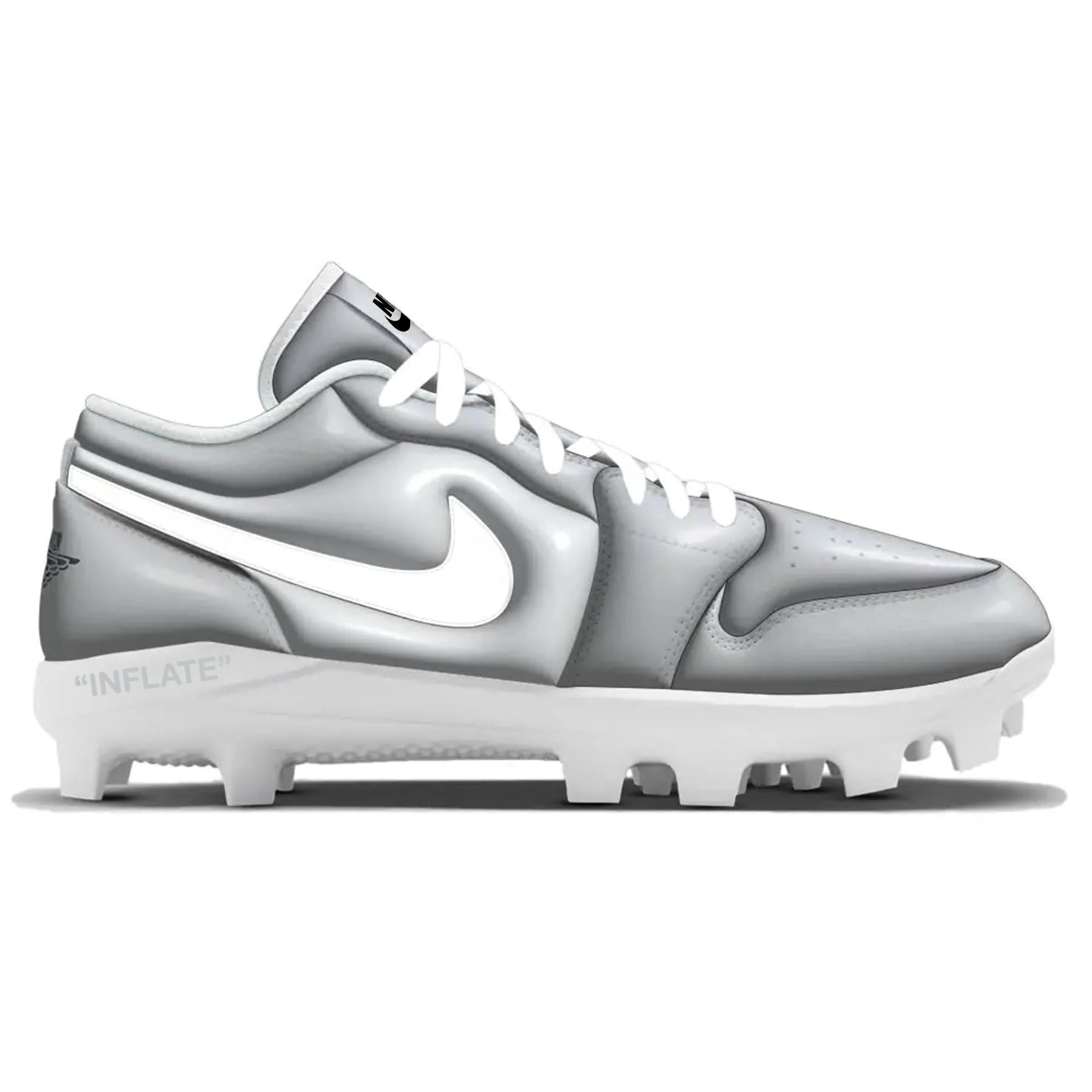"Gray INFLATE" Jordan 1 Retro Cleats