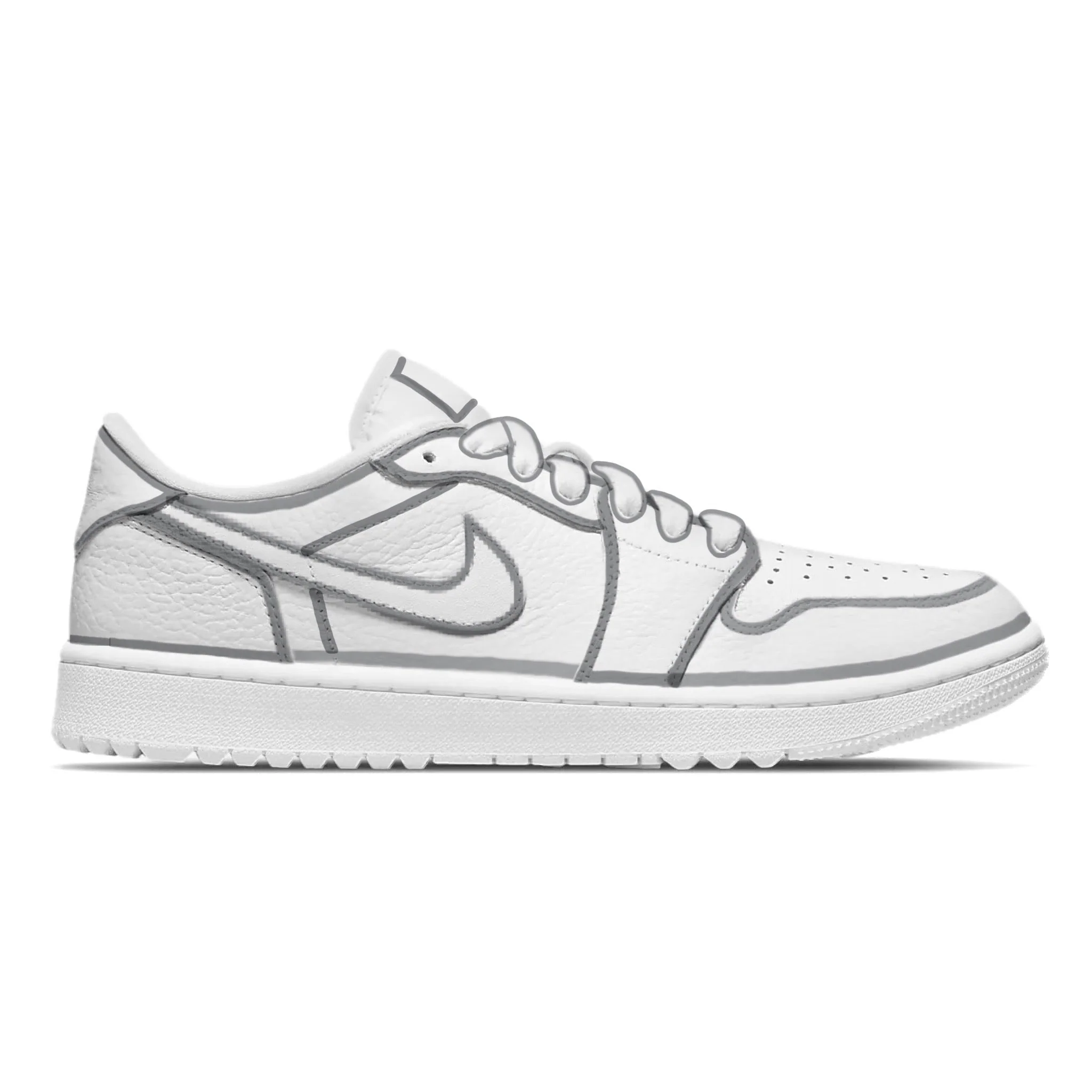 "Gray Lines" Jordan 1 Golf Shoes