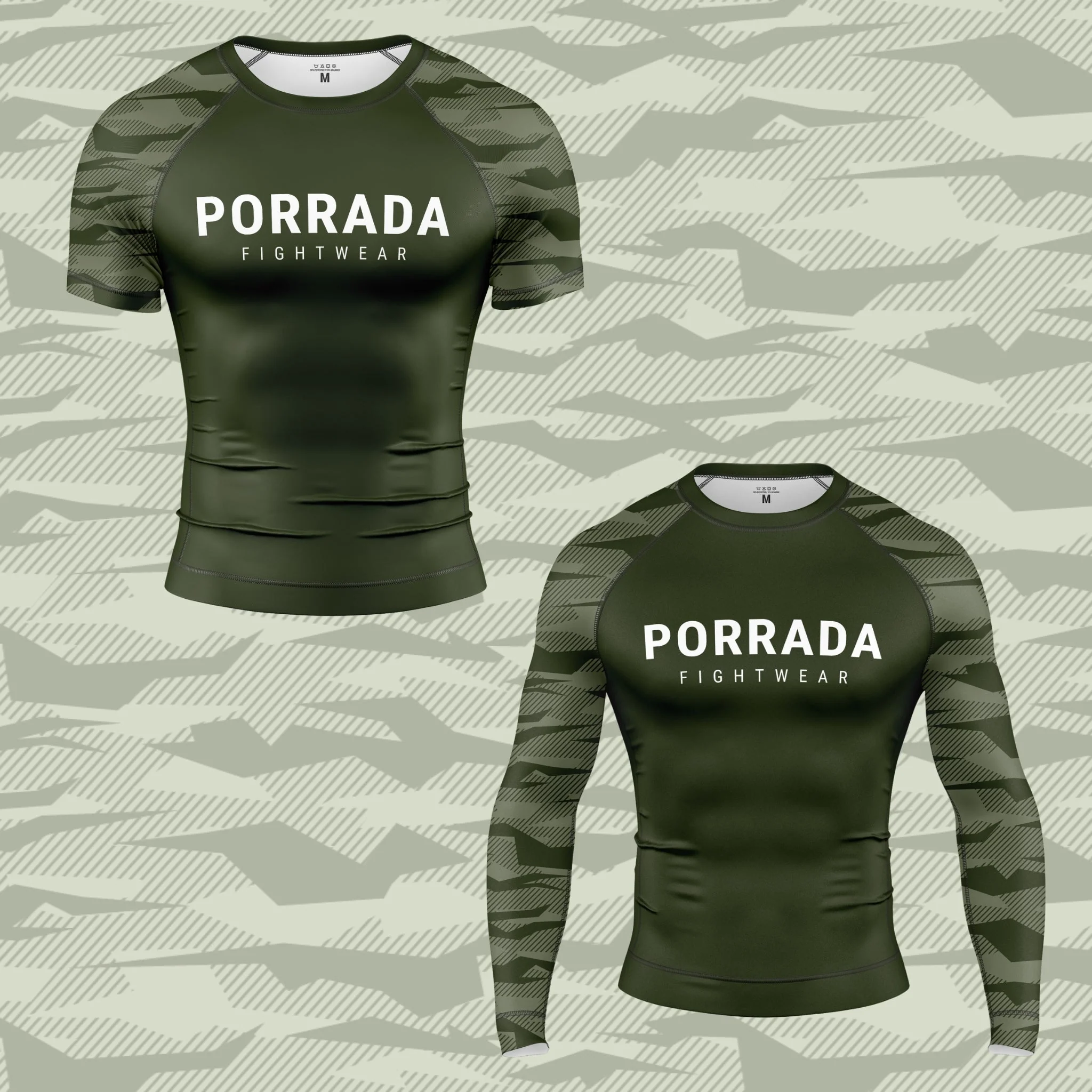 Green Camo Short Sleeve Rash Guard - Image 3