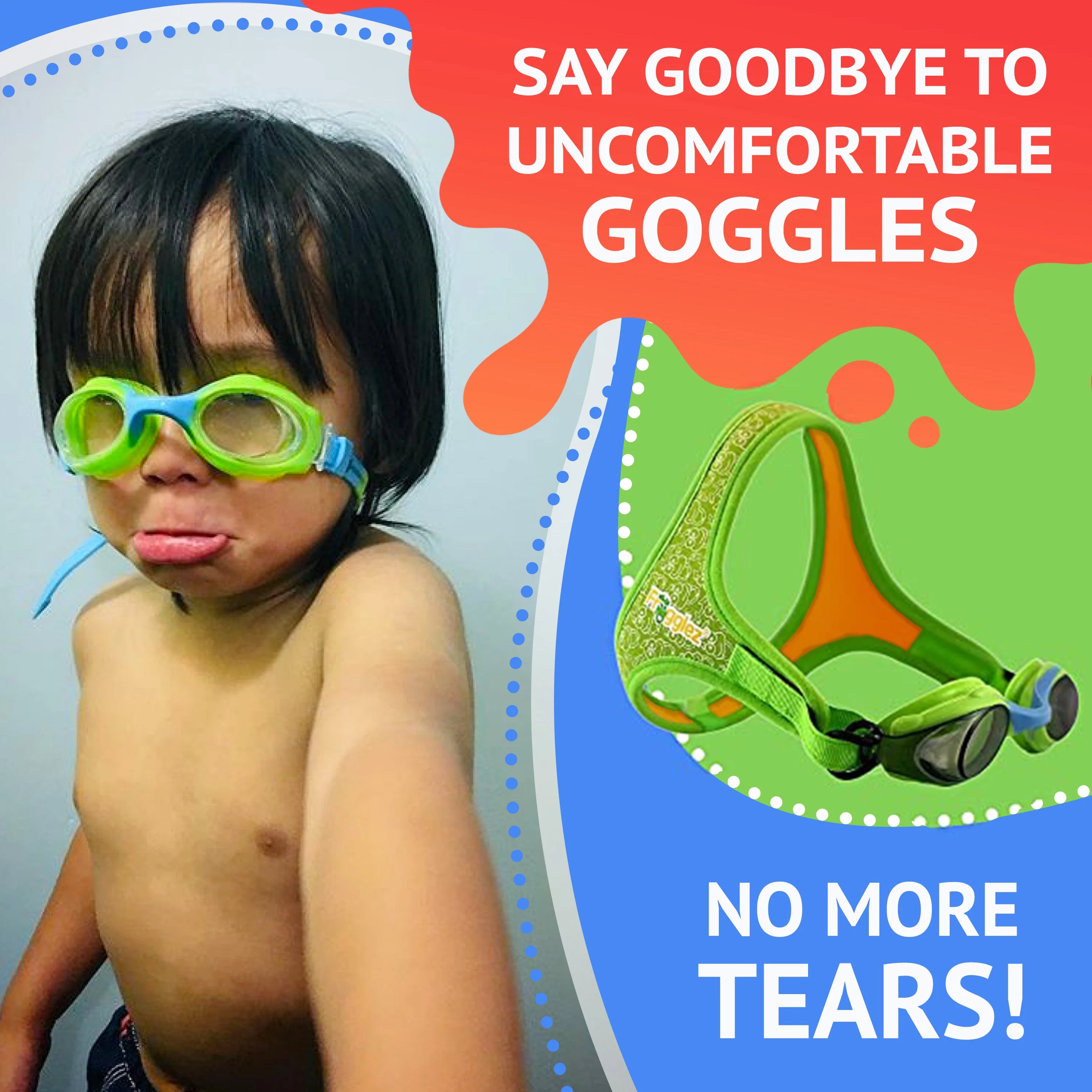 Green Frogz Kids Swim Goggles - Image 2