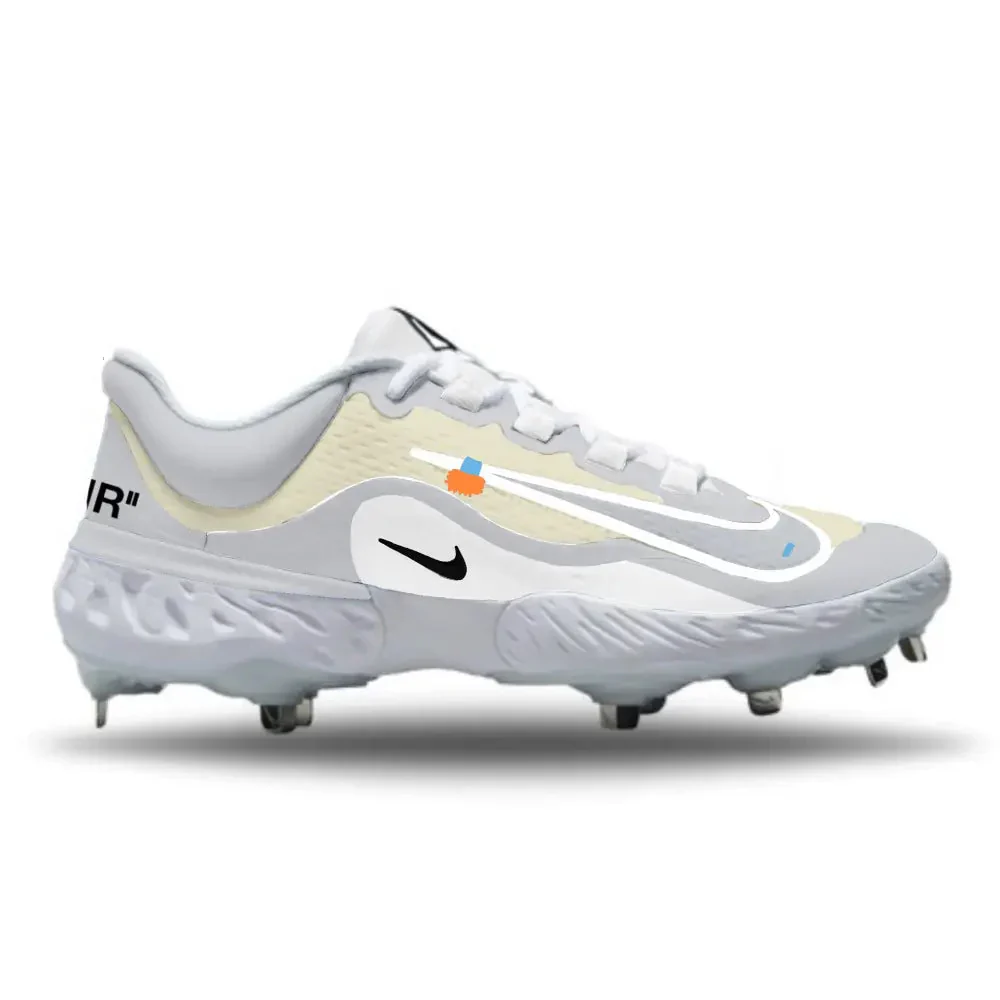 "Grey Smoke OW" Nike Alpha Huarache Elite 4 Low Cleats