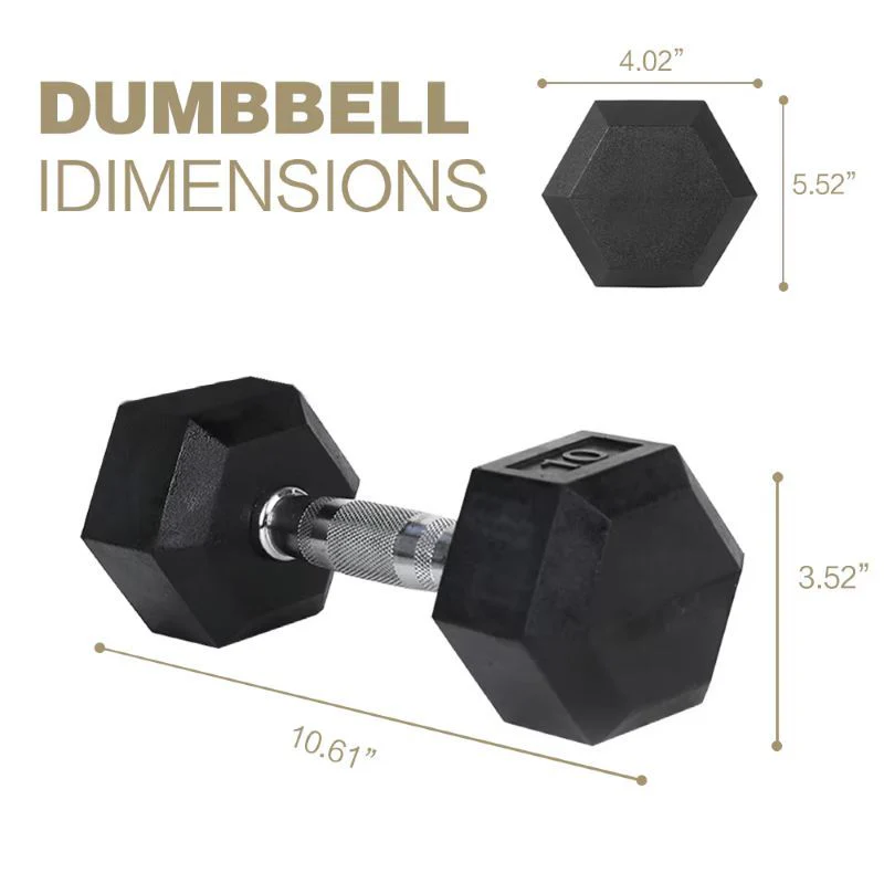 HDRS Rubber Coated Dumbbell with Contoured Chrome Handle - Image 16