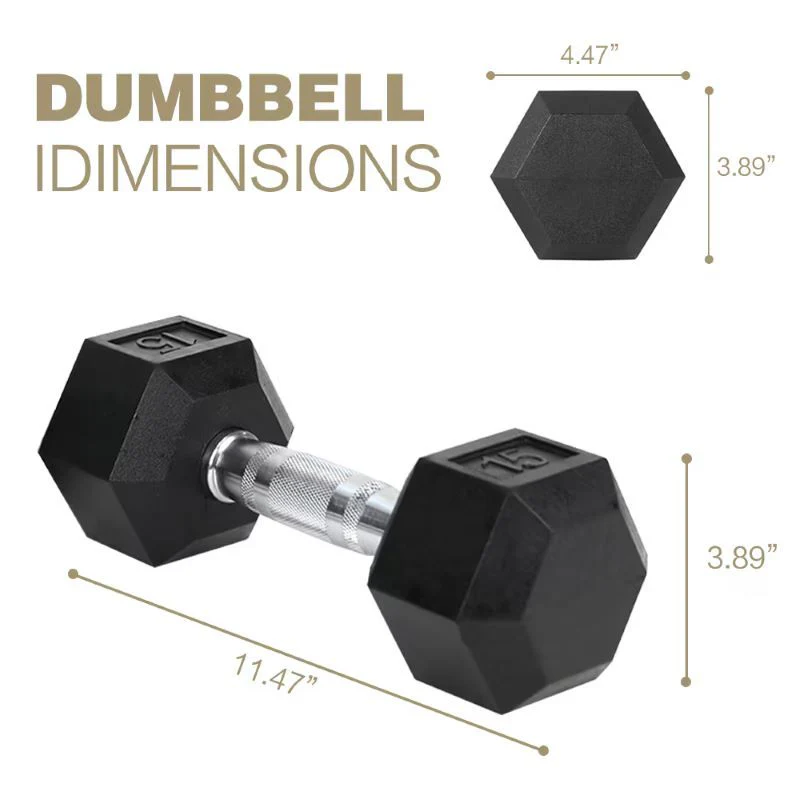 HDRS Rubber Coated Dumbbell with Contoured Chrome Handle - Image 24