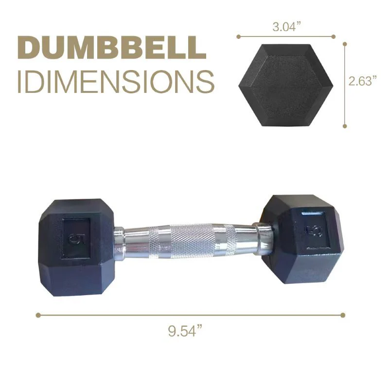 HDRS Rubber Coated Dumbbell with Contoured Chrome Handle - Image 3