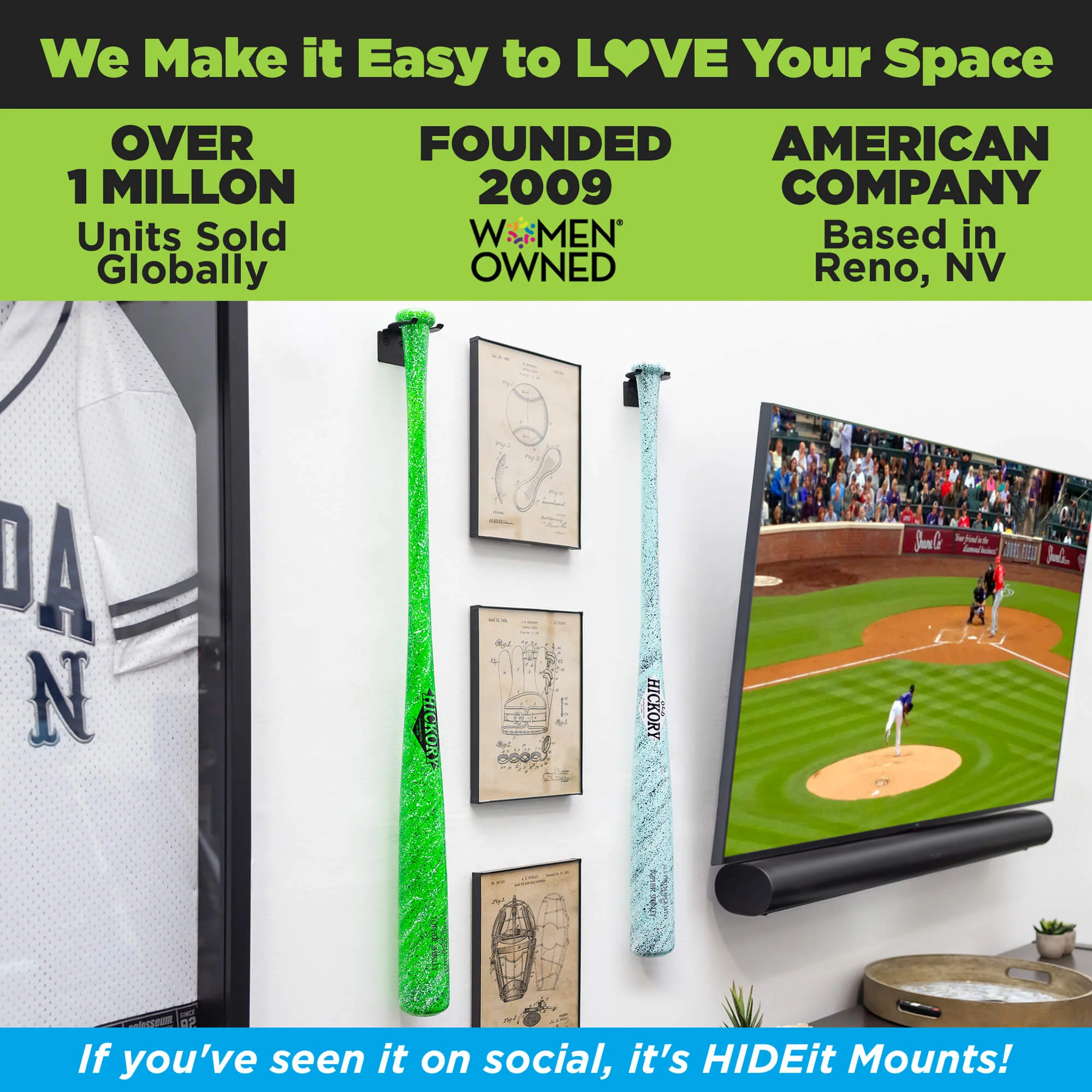 HIDEit Vertical Baseball Bat Mount - Image 7