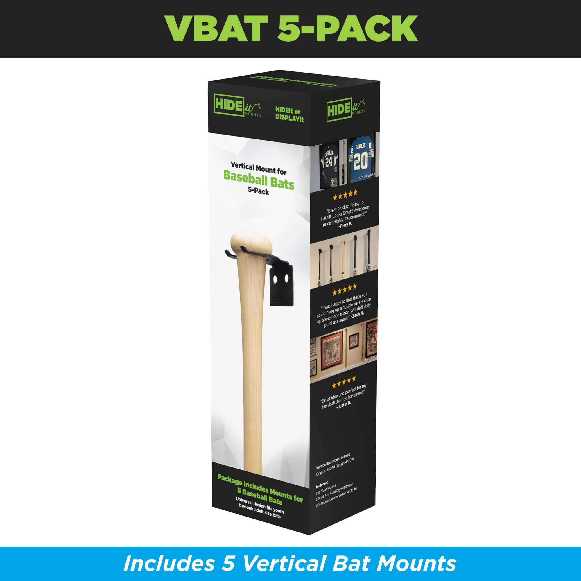 HIDEit Vertical Baseball Bat Mount - Image 9