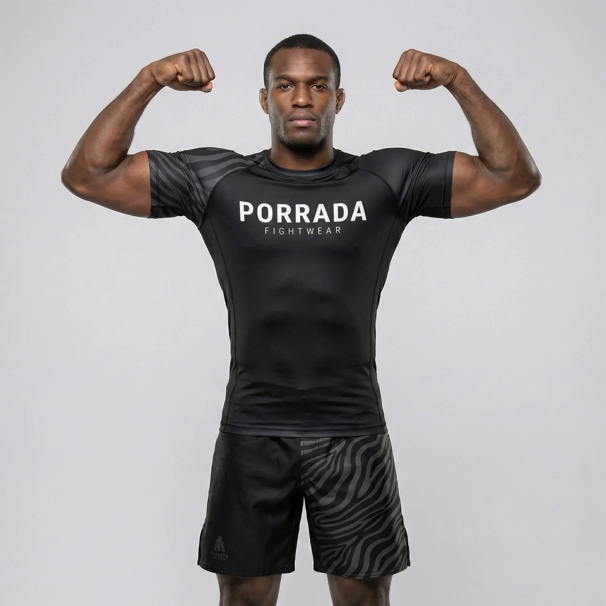 IBJJF Black Ranked Short Sleeve Rash Guard - Image 2