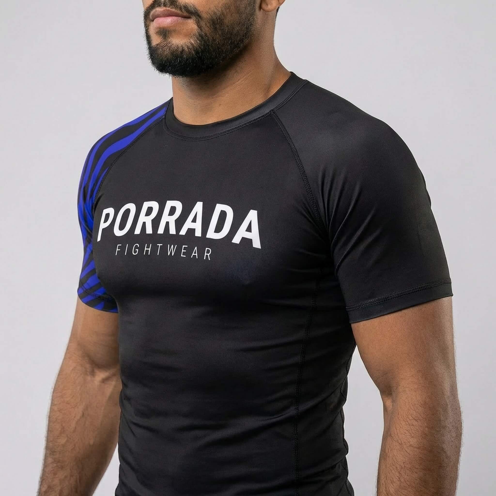 IBJJF Blue Ranked Short Sleeve Rash Guard - Image 3