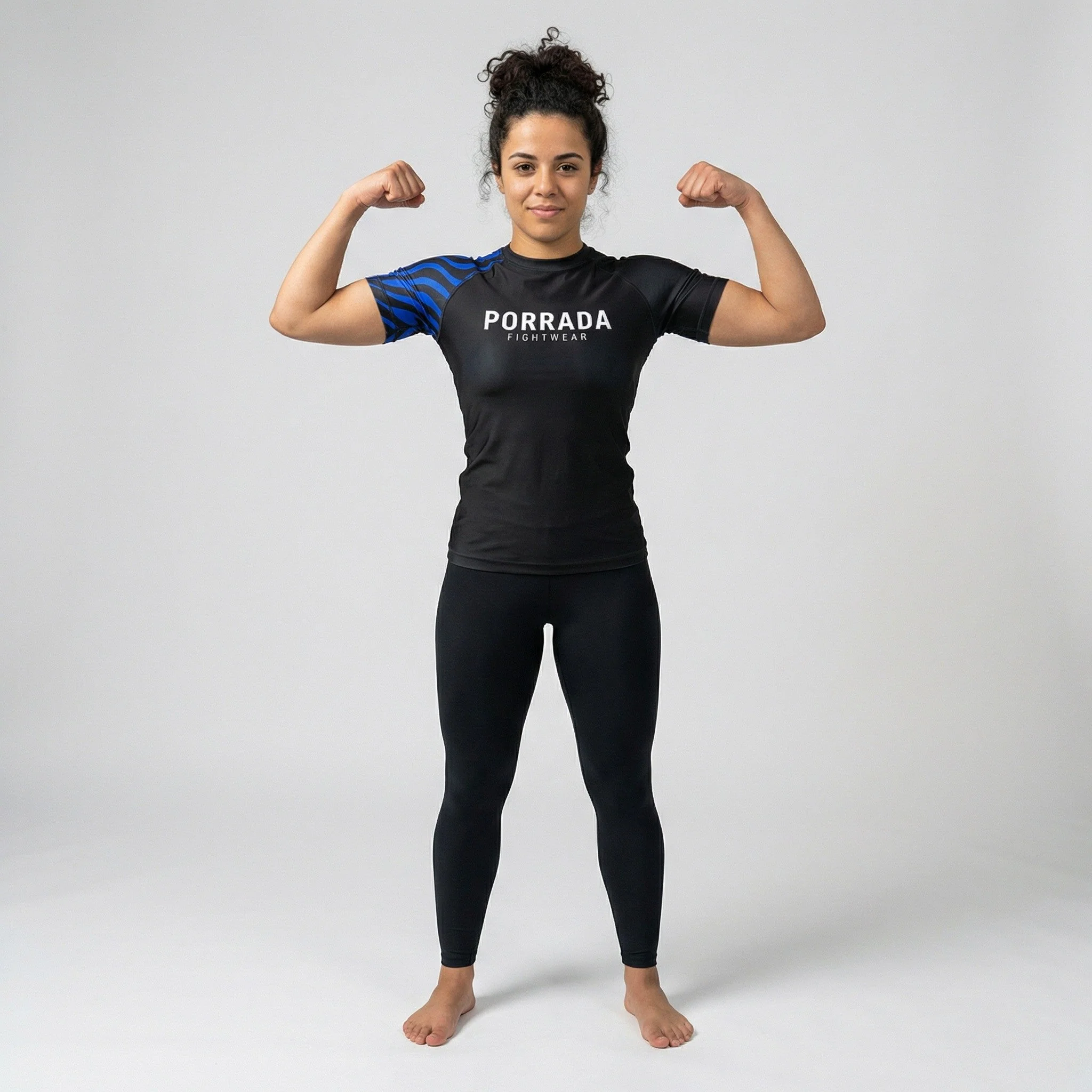 IBJJF Blue Ranked Women Short Sleeve Rash Guard - Image 3