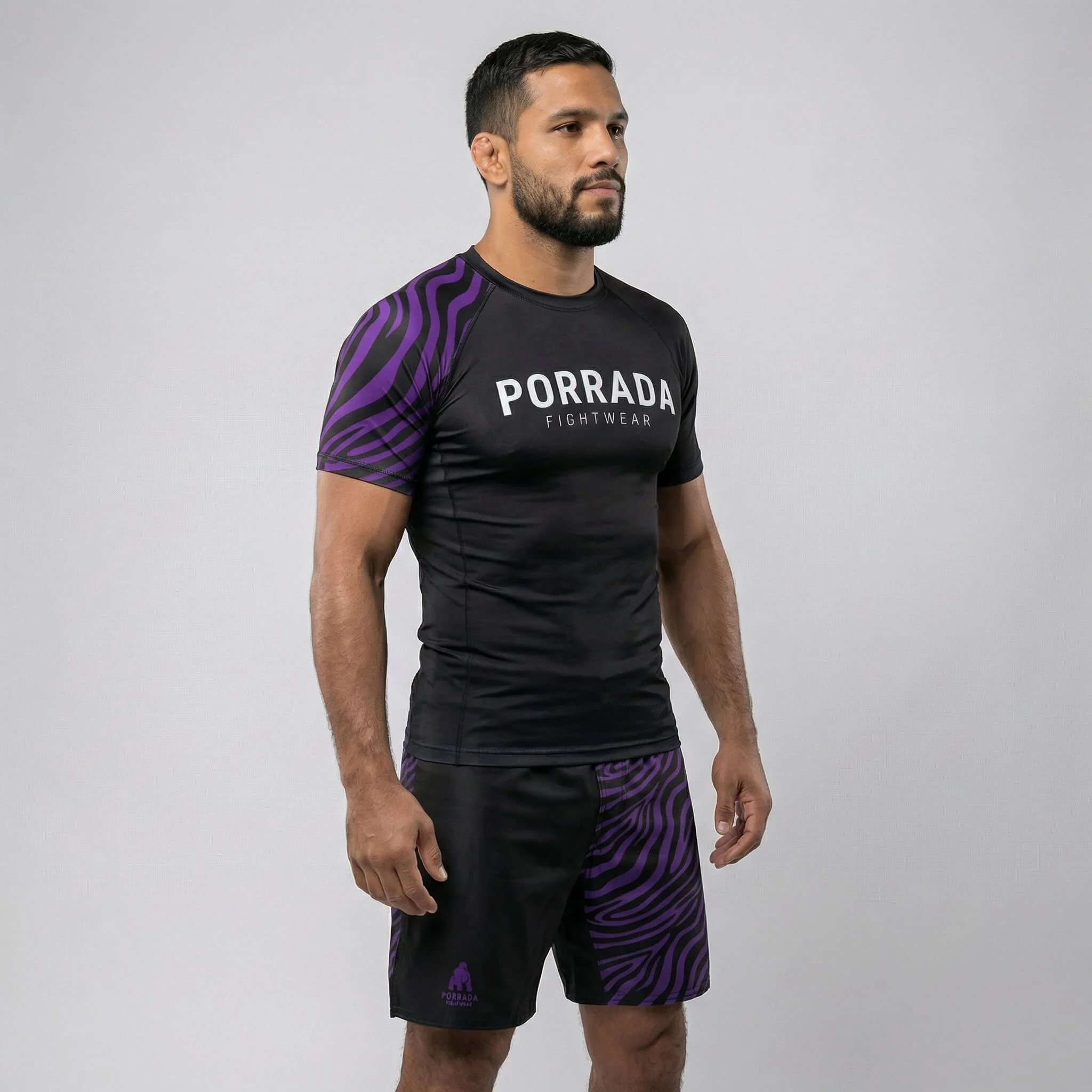 IBJJF Purple Ranked Short Sleeve Rash Guard - Image 2