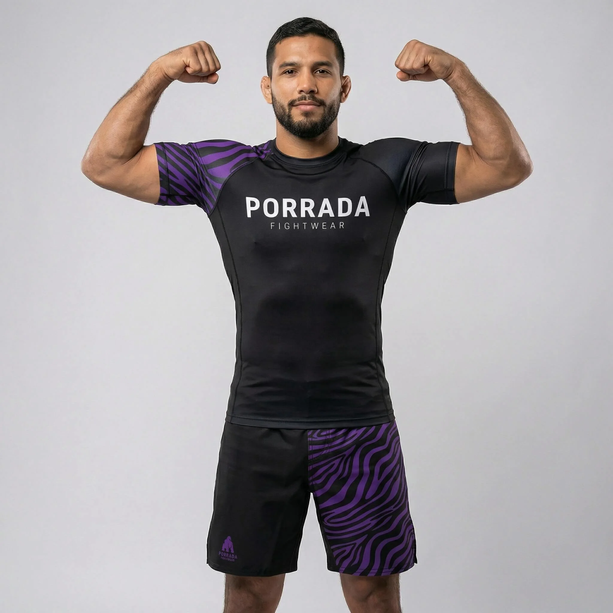IBJJF Purple Ranked Short Sleeve Rash Guard - Image 4