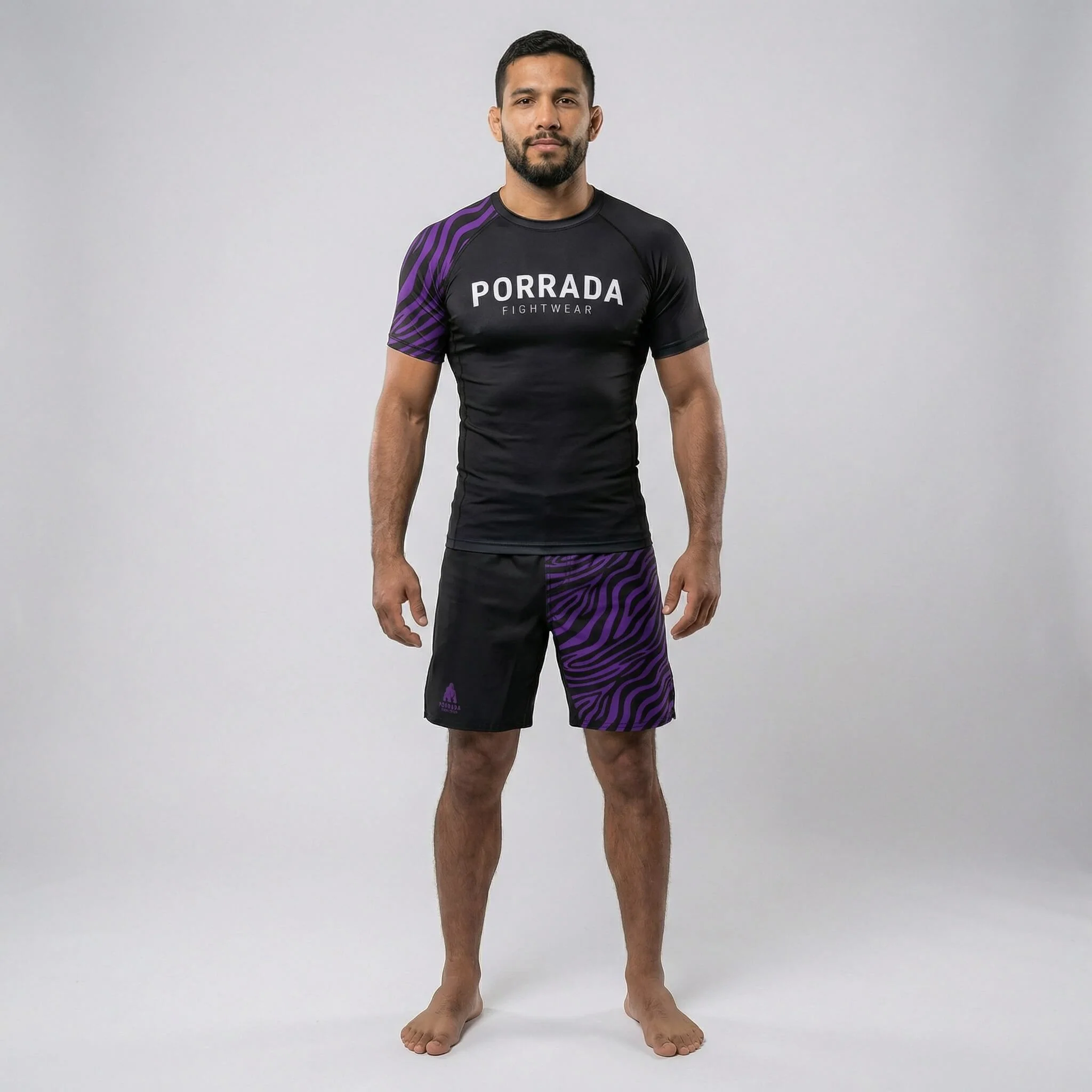 IBJJF Purple Ranked Short Sleeve Rash Guard - Image 5