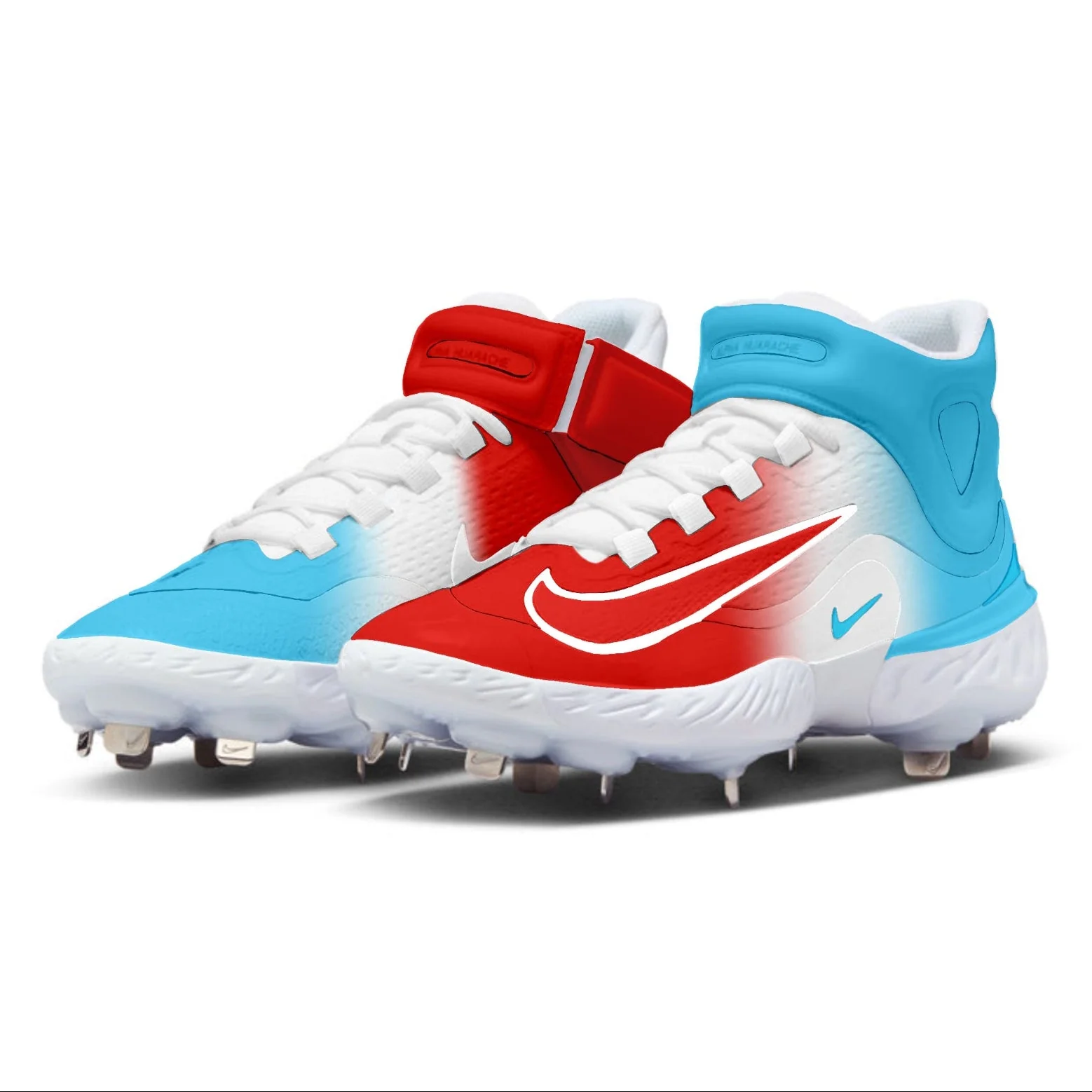 "Ice Pop" Nike Alpha Huarache Elite 4 Mid Cleats - Image 2