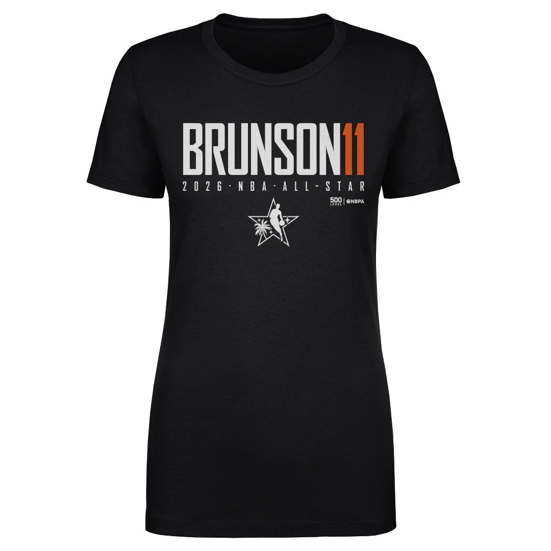 Jalen Brunson New York Knicks 2026 NBA All-Star Elite WHT Women's T-Shirt - Image 2