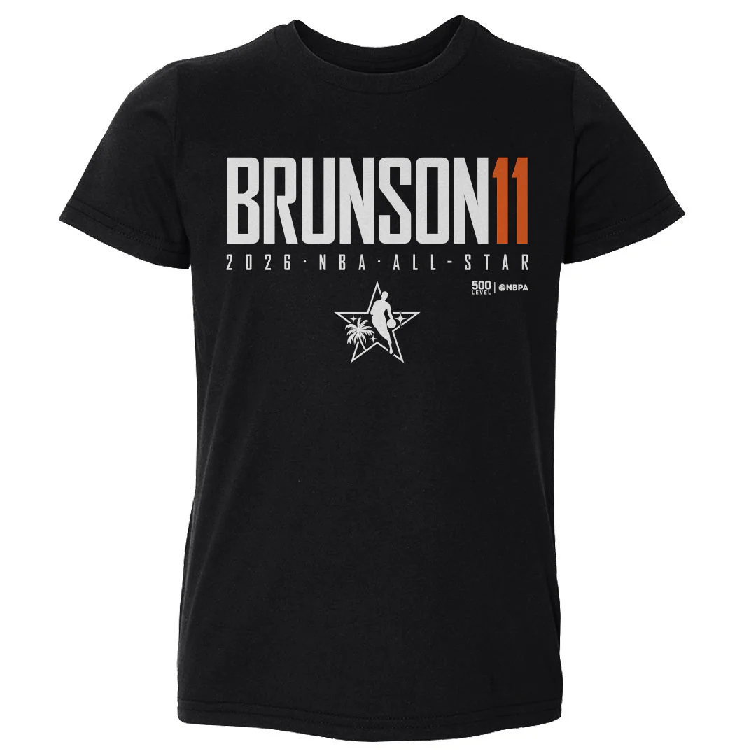 Jalen Brunson New York Knicks 2026 NBA All-Star Elite WHT Kids T-Shirt - Image 2