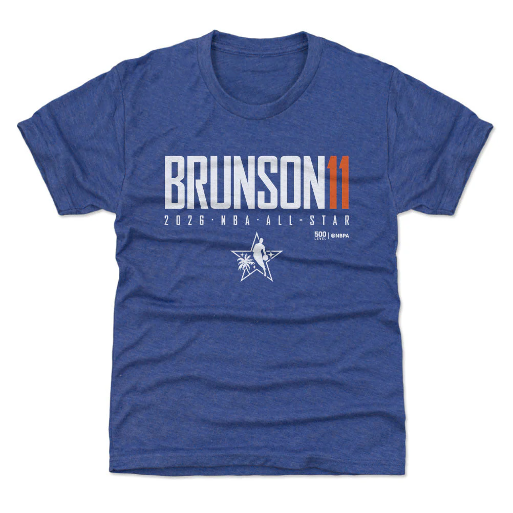 Jalen Brunson New York Knicks 2026 NBA All-Star Elite WHT Kids T-Shirt - Image 2