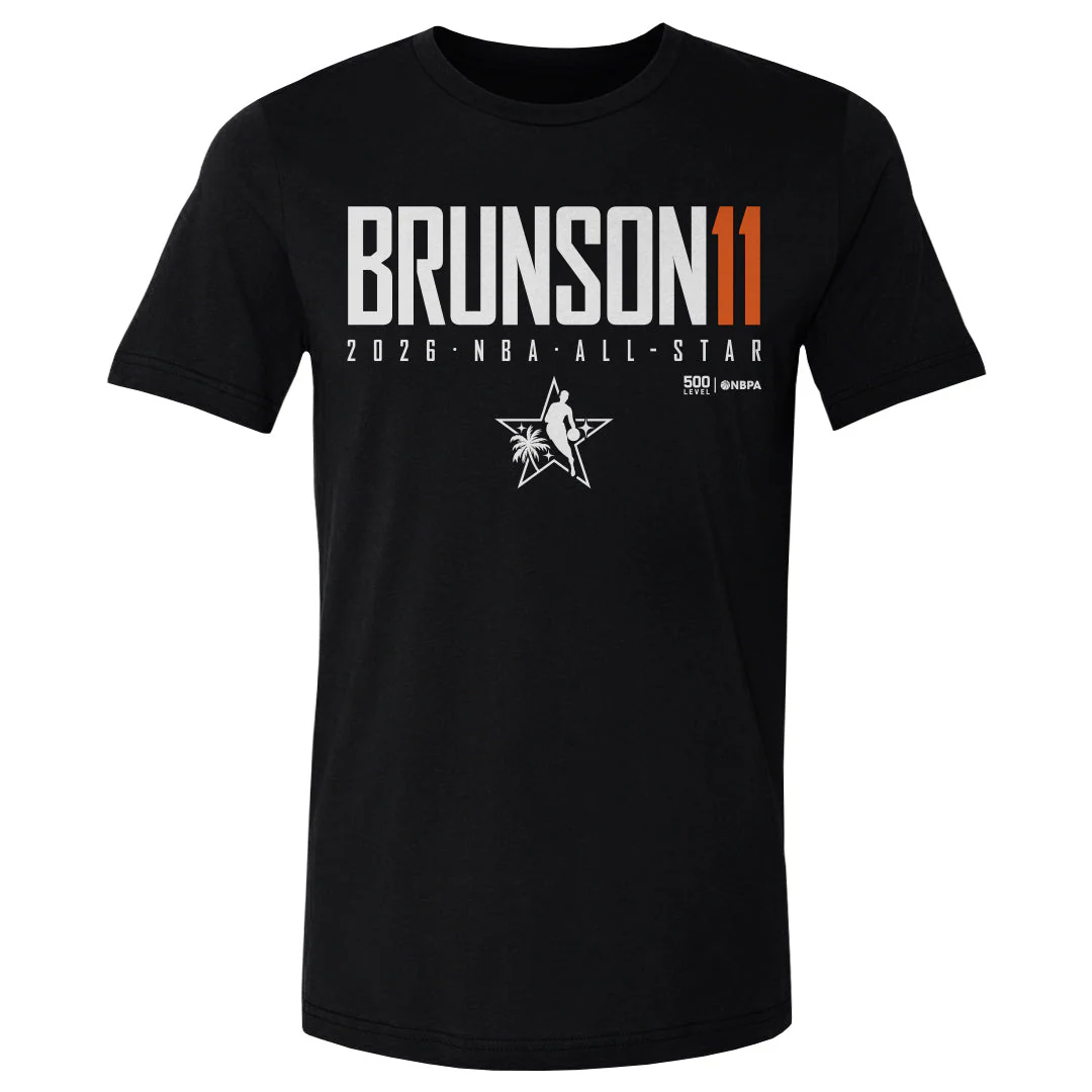 Jalen Brunson New York Knicks 2026 NBA All-Star Elite WHT Men's T-Shirt - Image 2