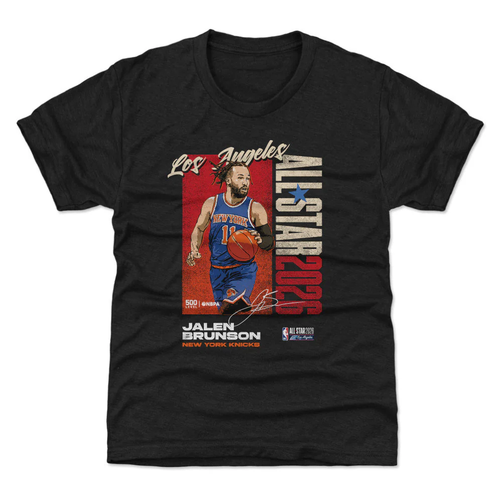 Jalen Brunson New York Knicks 2026 NBA All-Star Vertical WHT Kids T-Shirt
