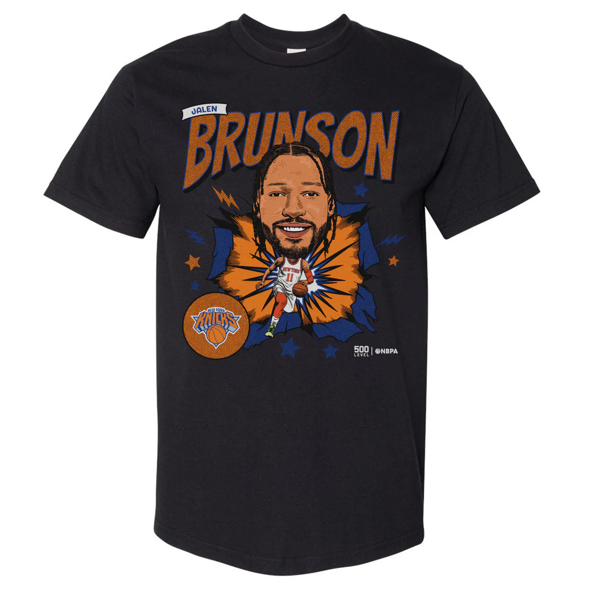 Jalen Brunson New York Knicks Caricature Retro WHT Men's T-Shirt