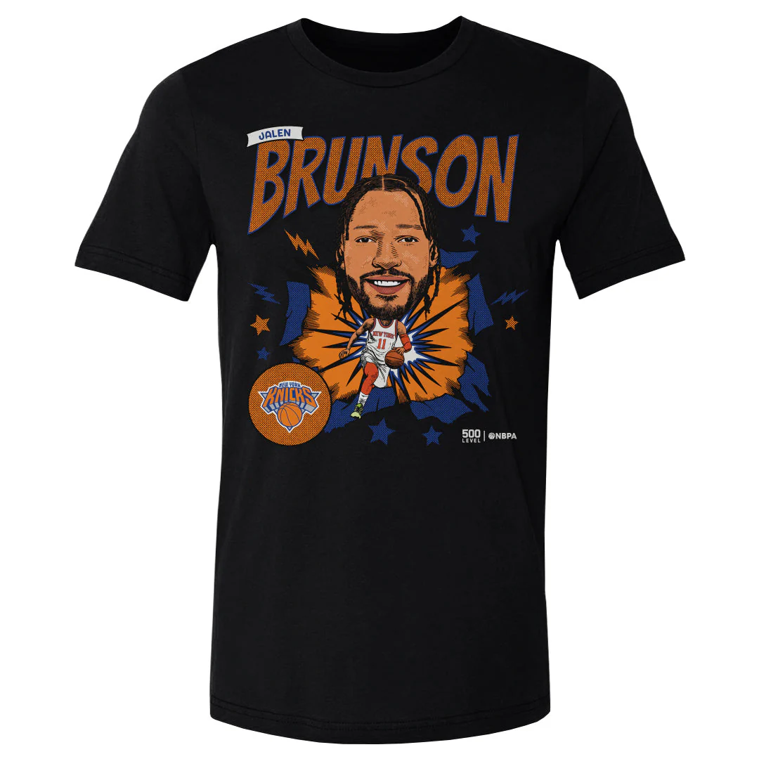 Jalen Brunson New York Knicks Caricature Retro WHT Men's T-Shirt