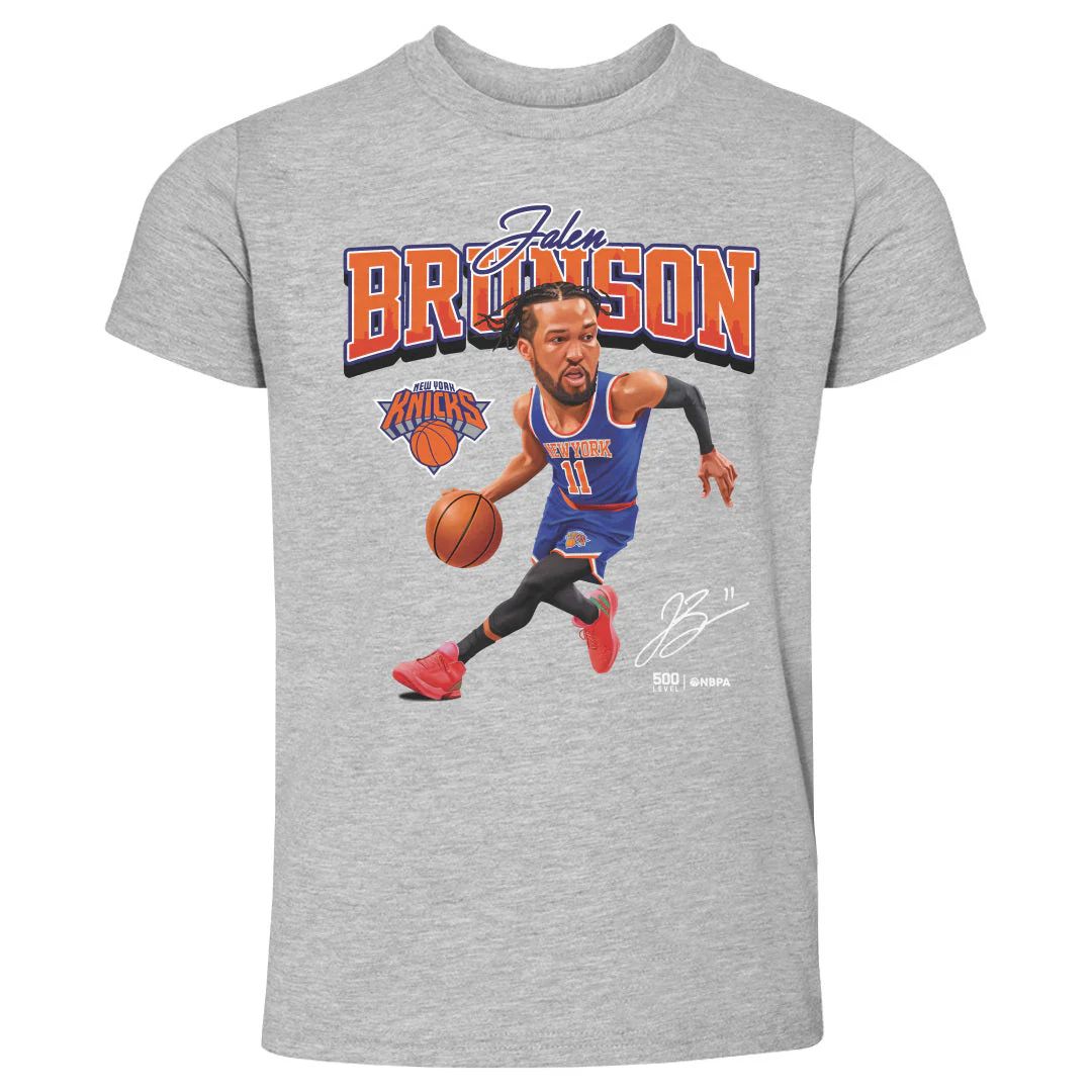 Jalen Brunson New York Knicks Caricature WHT Toddler T-Shirt - Image 2