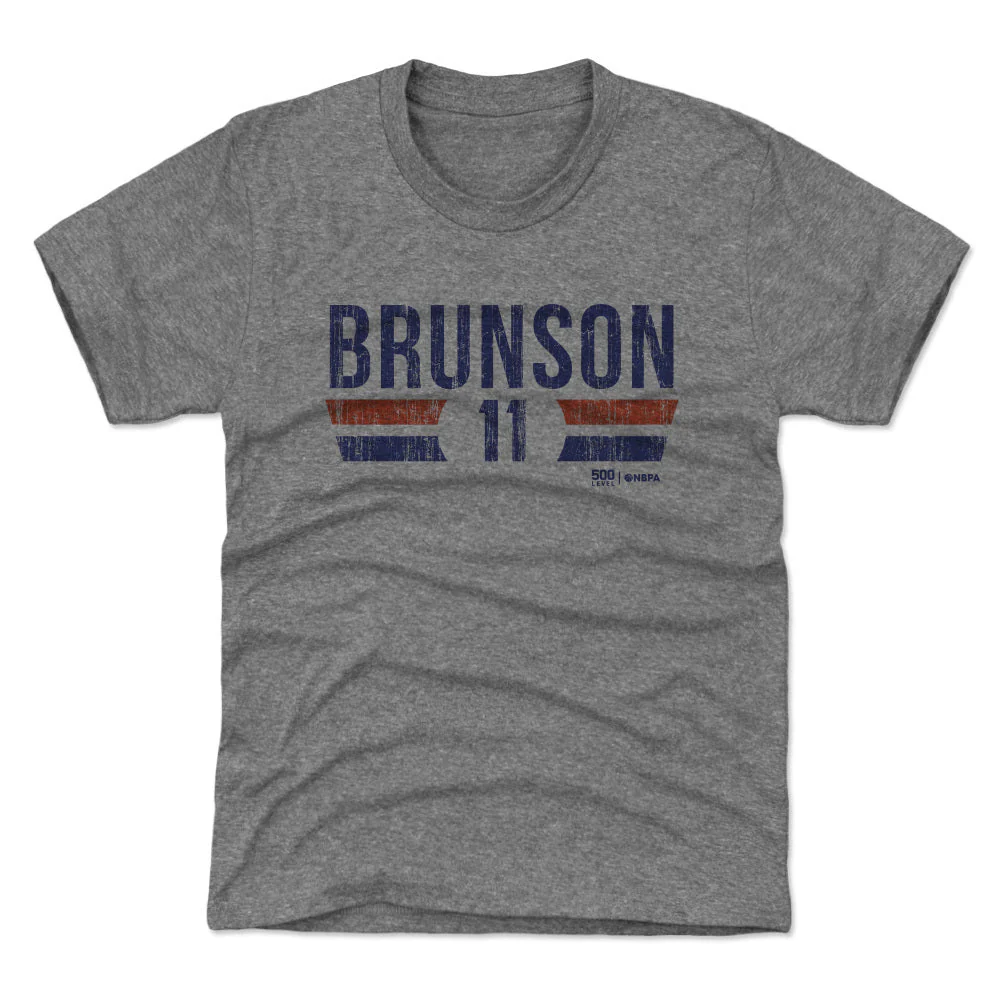 Jalen Brunson New York Knicks Font Kids T-Shirt - Image 2