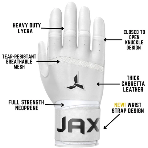 Jax Batting Gloves | Cool Grey | Strap Cuff - Image 8