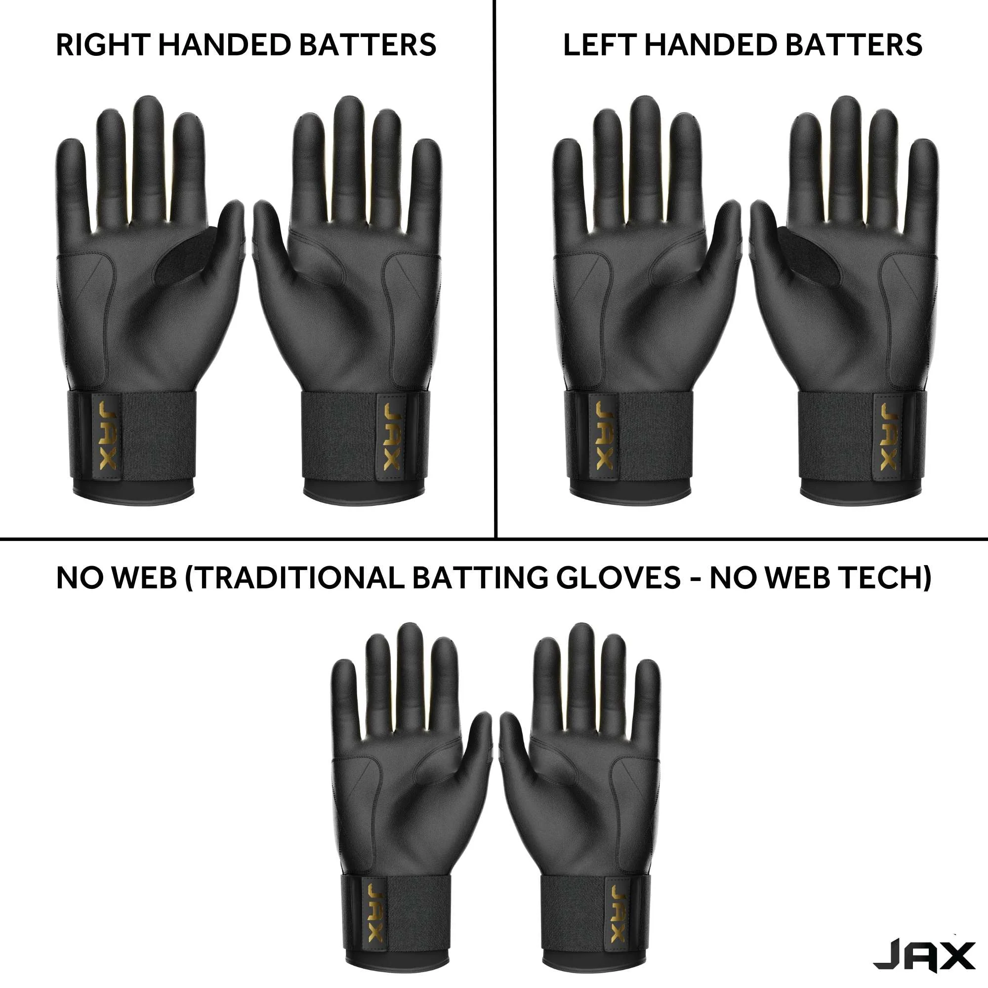 Jax Batting Gloves | Pure Gold | Strap Cuff - Image 9