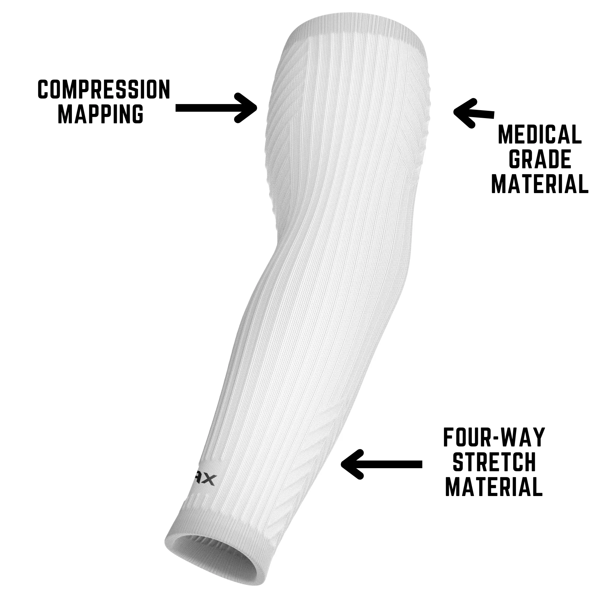 Jax Restore Recovery Premium Arm Sleeve (White) - Image 3