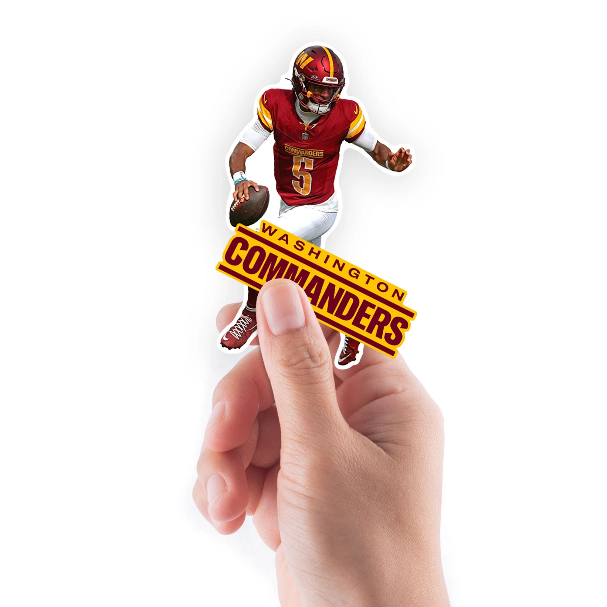 Washington Commanders Jayden Daniels 5 Minis (Mixed Sizes) Reusable Vinyl Decals