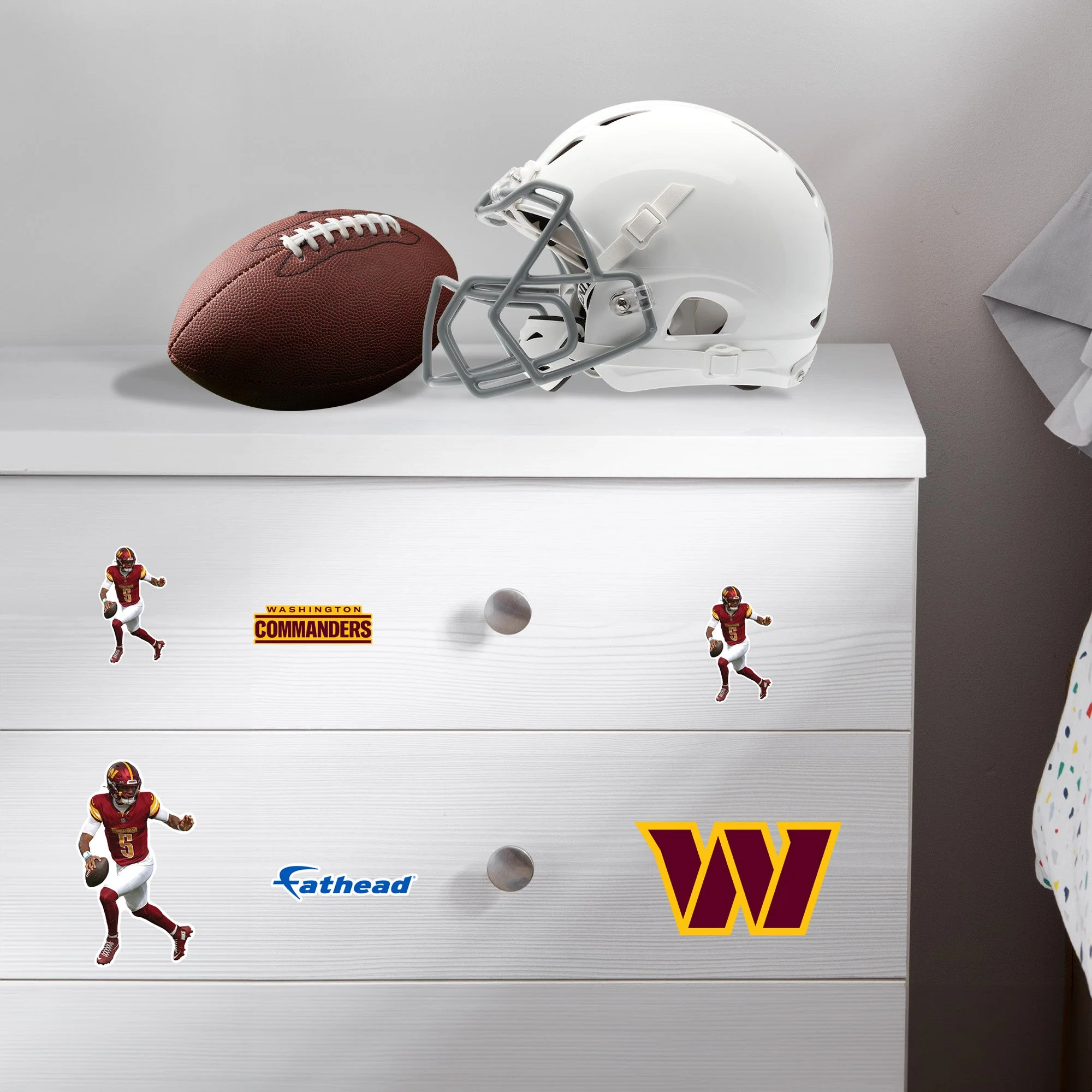 Washington Commanders Jayden Daniels 5 Minis (Mixed Sizes) Reusable Vinyl Decals - Image 2