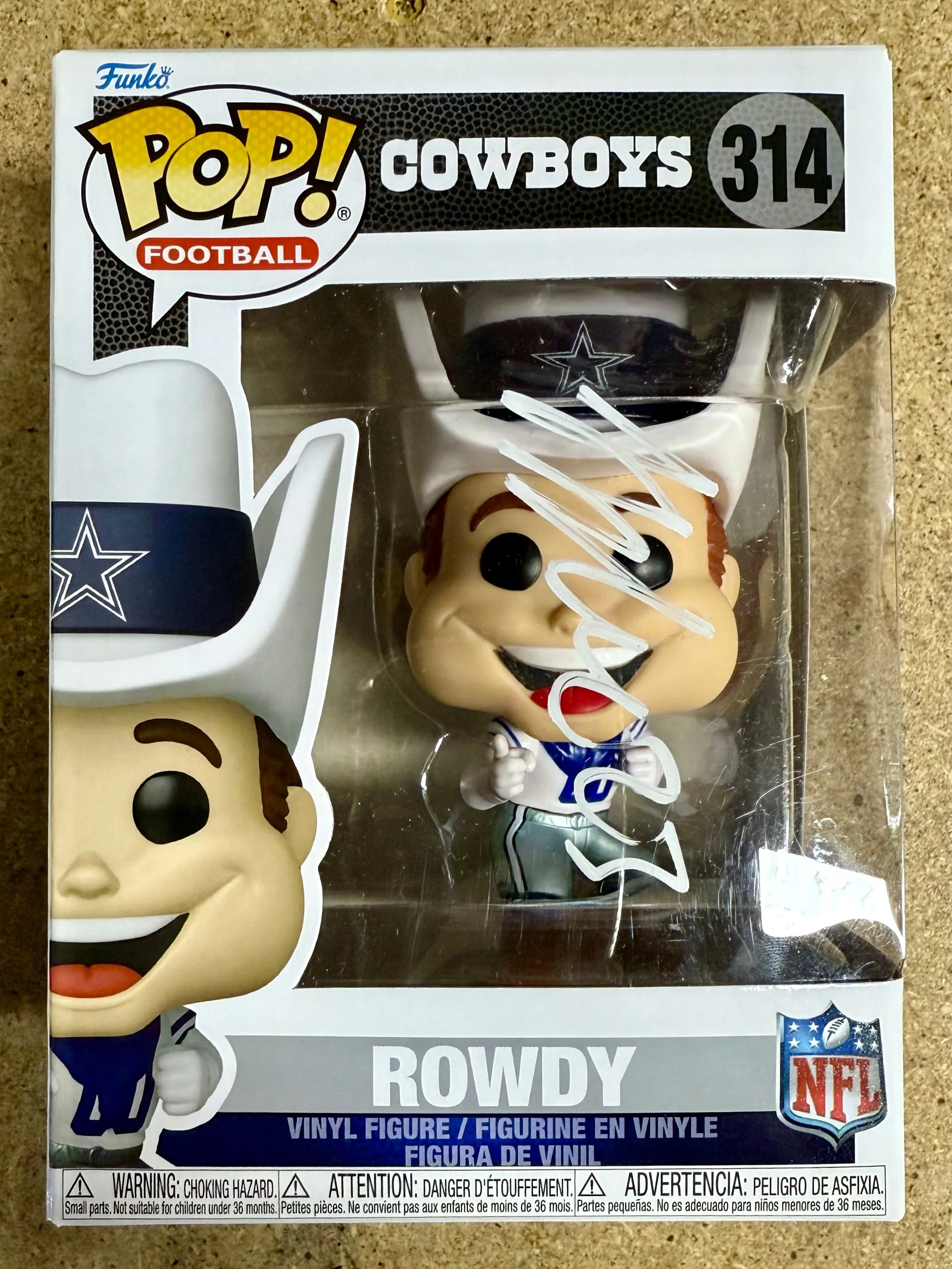 Autographed Jaydon Blue Signed NFL Dallas Cowboys Mascot Rowdy Funko Pop! #314 - Image 2