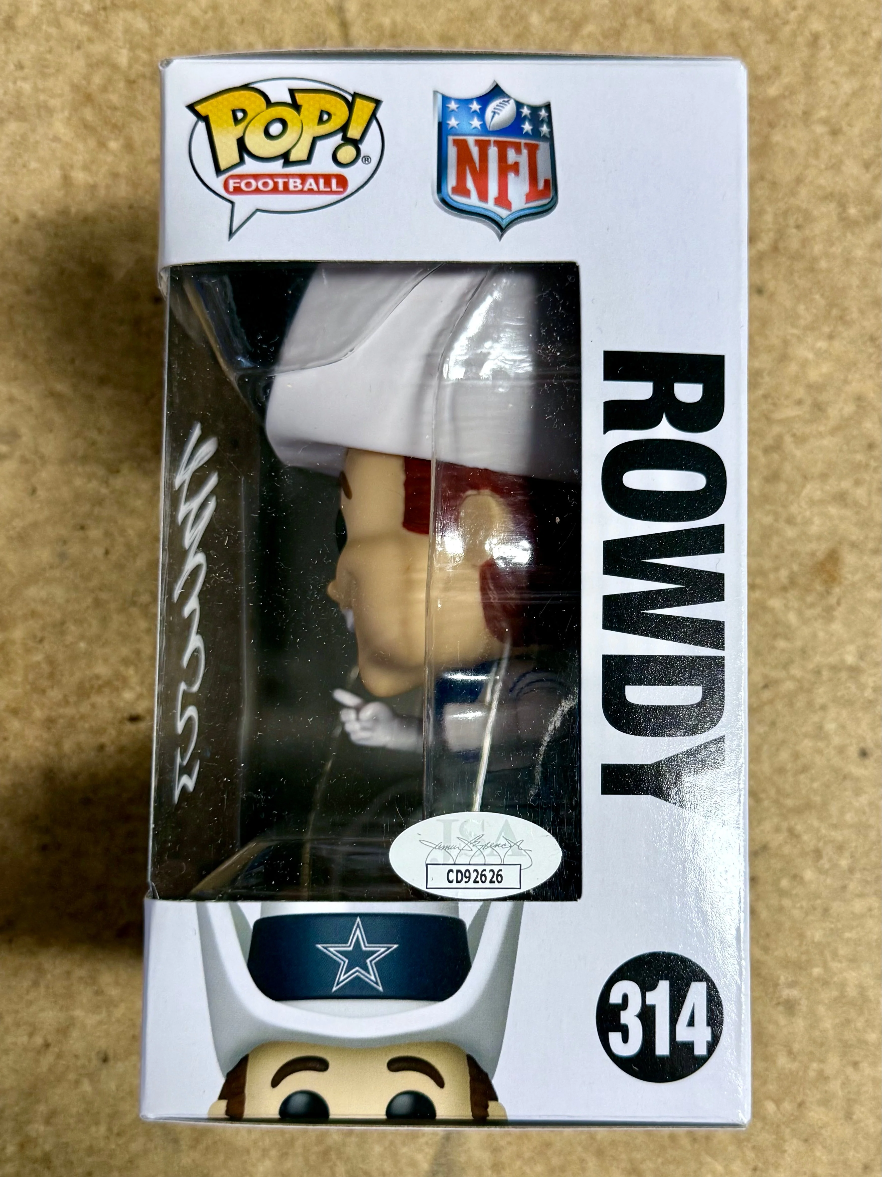 Autographed Jaydon Blue Signed NFL Dallas Cowboys Mascot Rowdy Funko Pop! #314 - Image 4