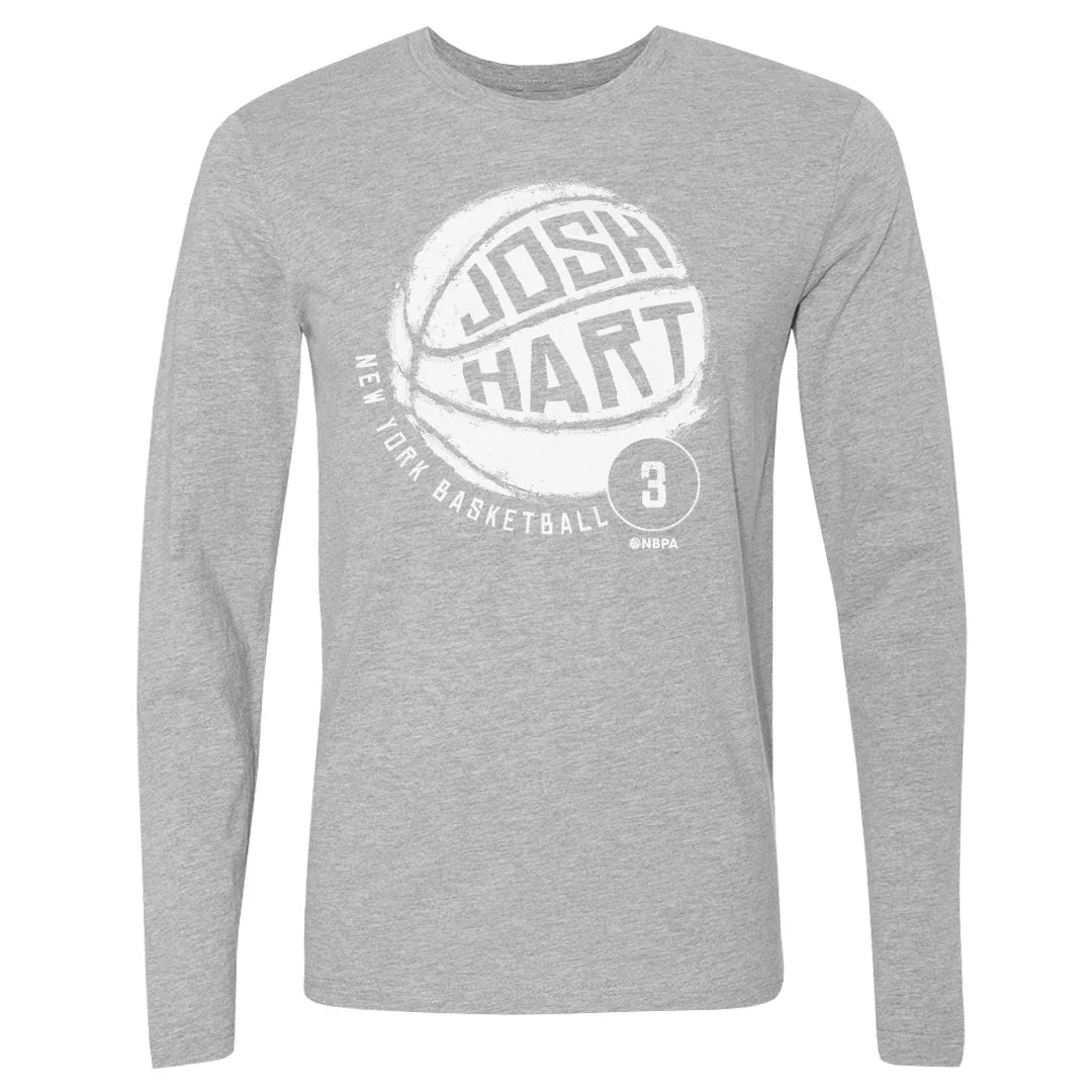 Josh Hart New York Basketball WHT Men's Long Sleeve Shirt - Image 2