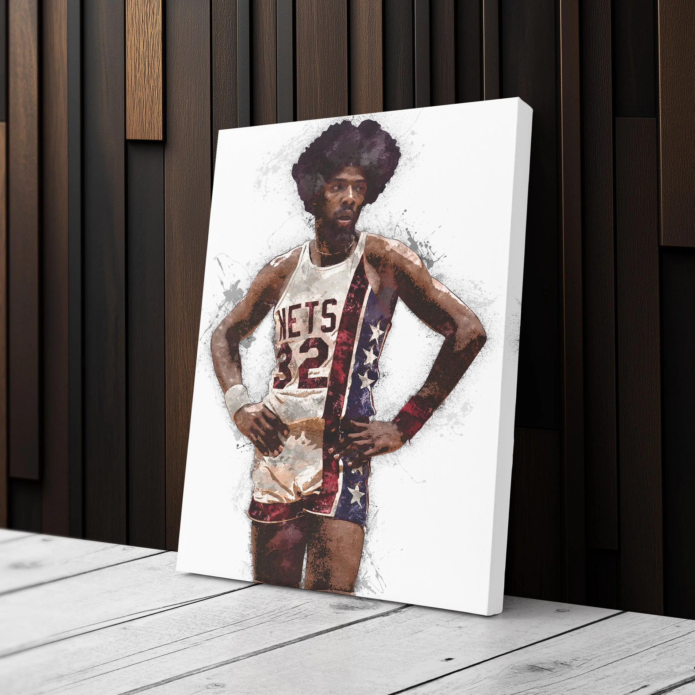 Julius Erving Canvas Art – New Jersey Nets Wall Decor - Image 3
